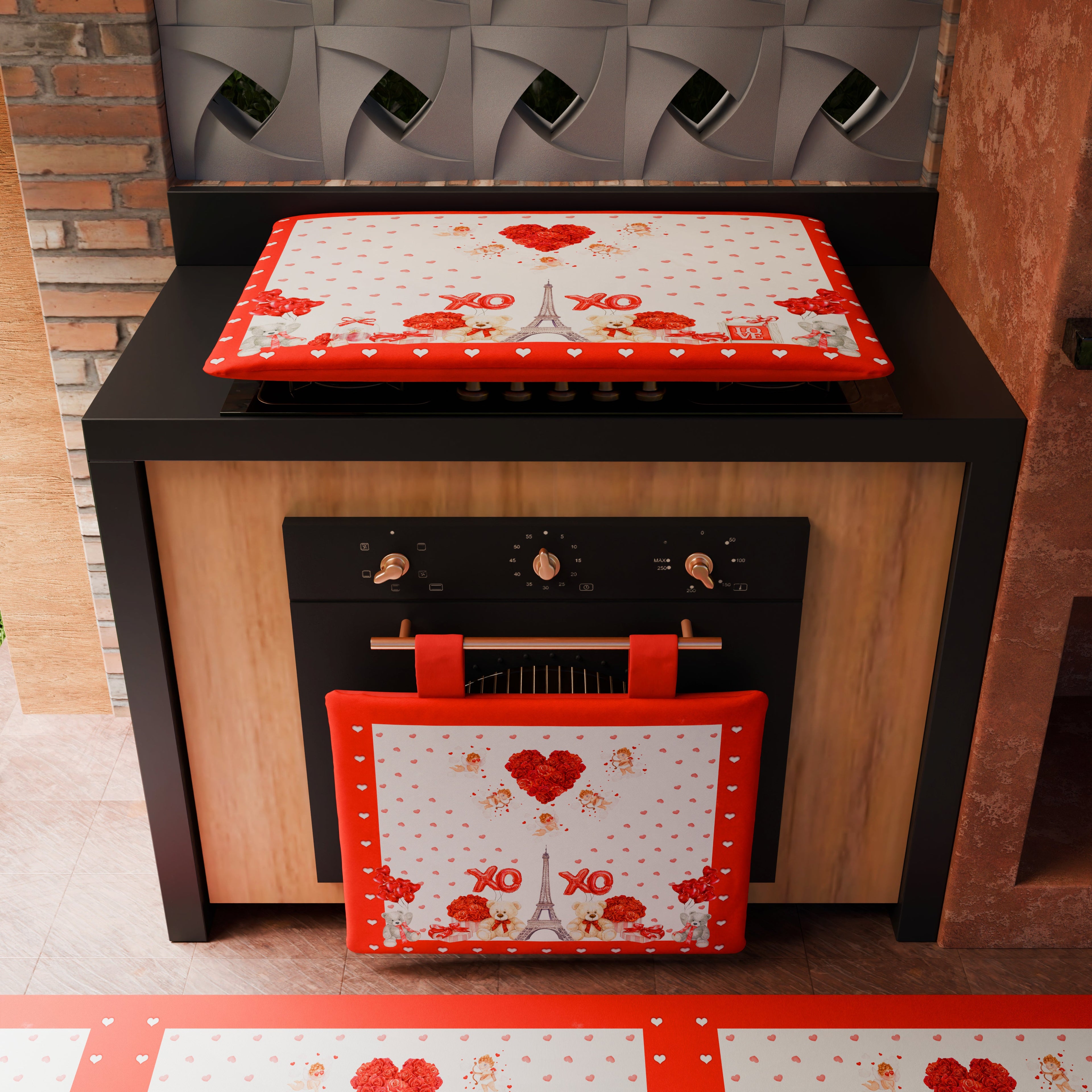 Coprifornello per San Valentino Coprifuochi Cucina in Stampa Digitale Amour