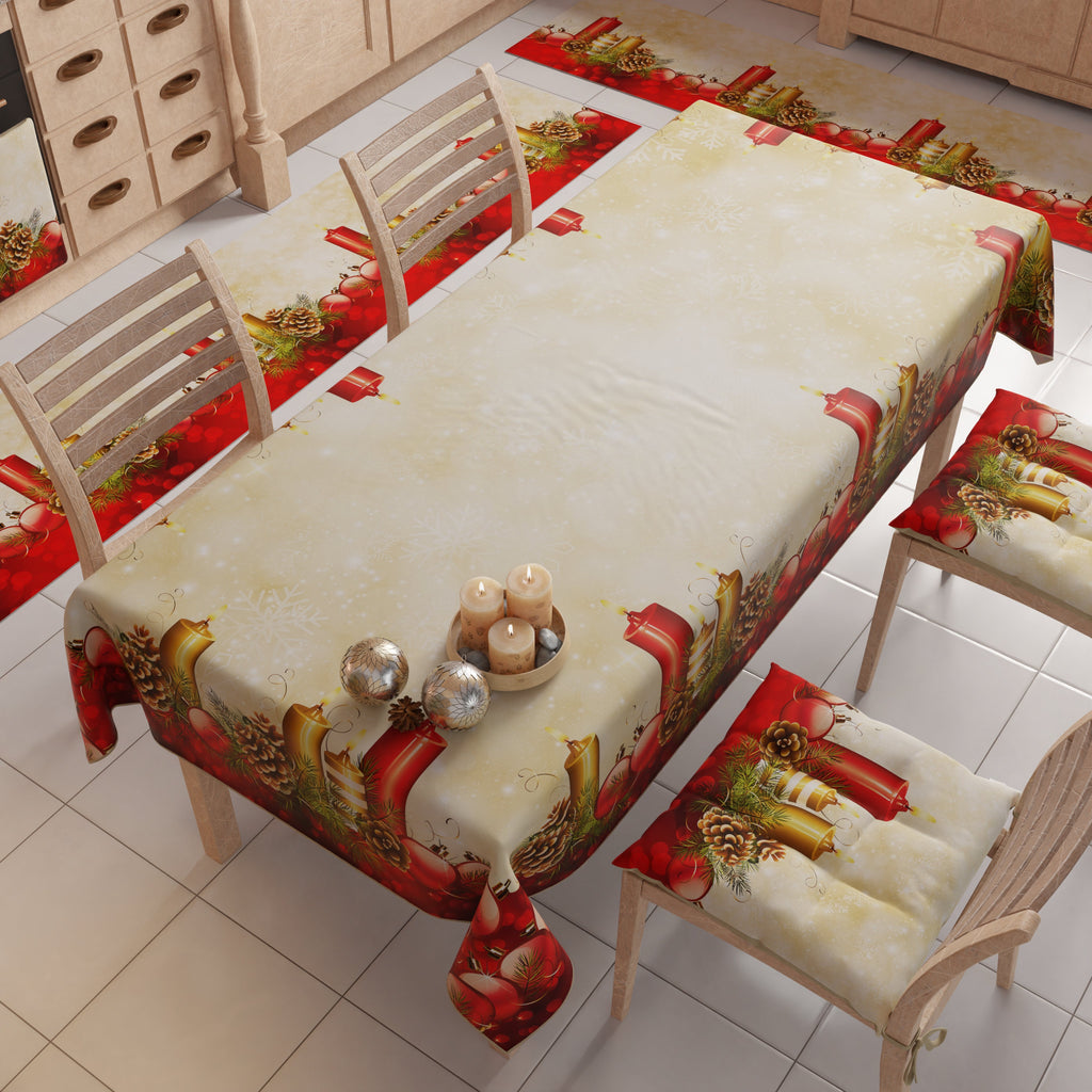 Tappeto Cucina Natalizio Antiscivolo Passatoia Natalizia Cucina lavabile, Candele