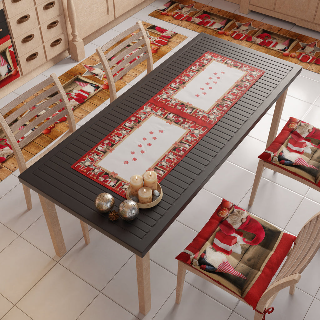 Runner Tavola Natalizio, Tovaglia Runner Natalizia, Runner Cucina Elfo
