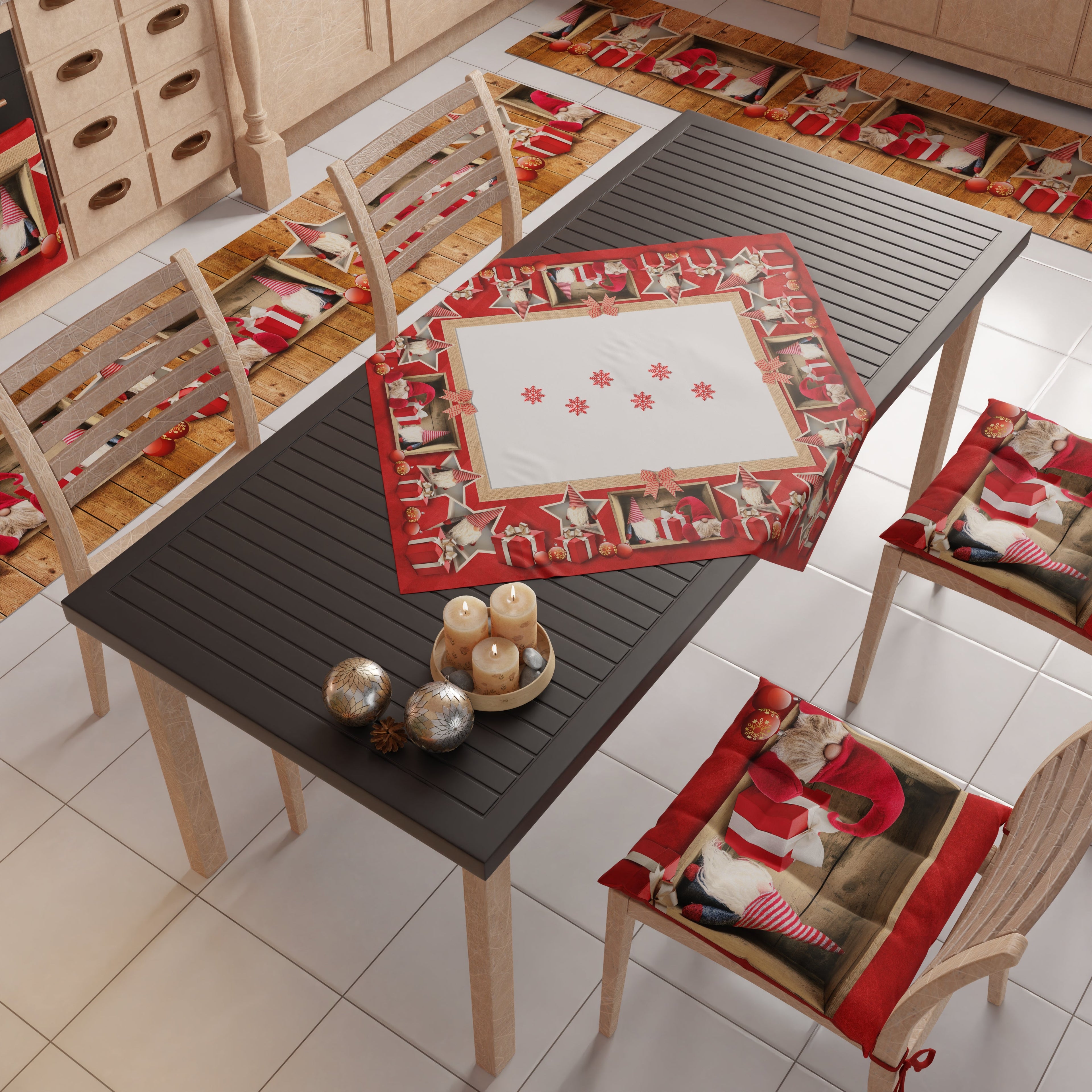 Centrotavola Natalizio per Cucina in Stampa Digitale Elfo