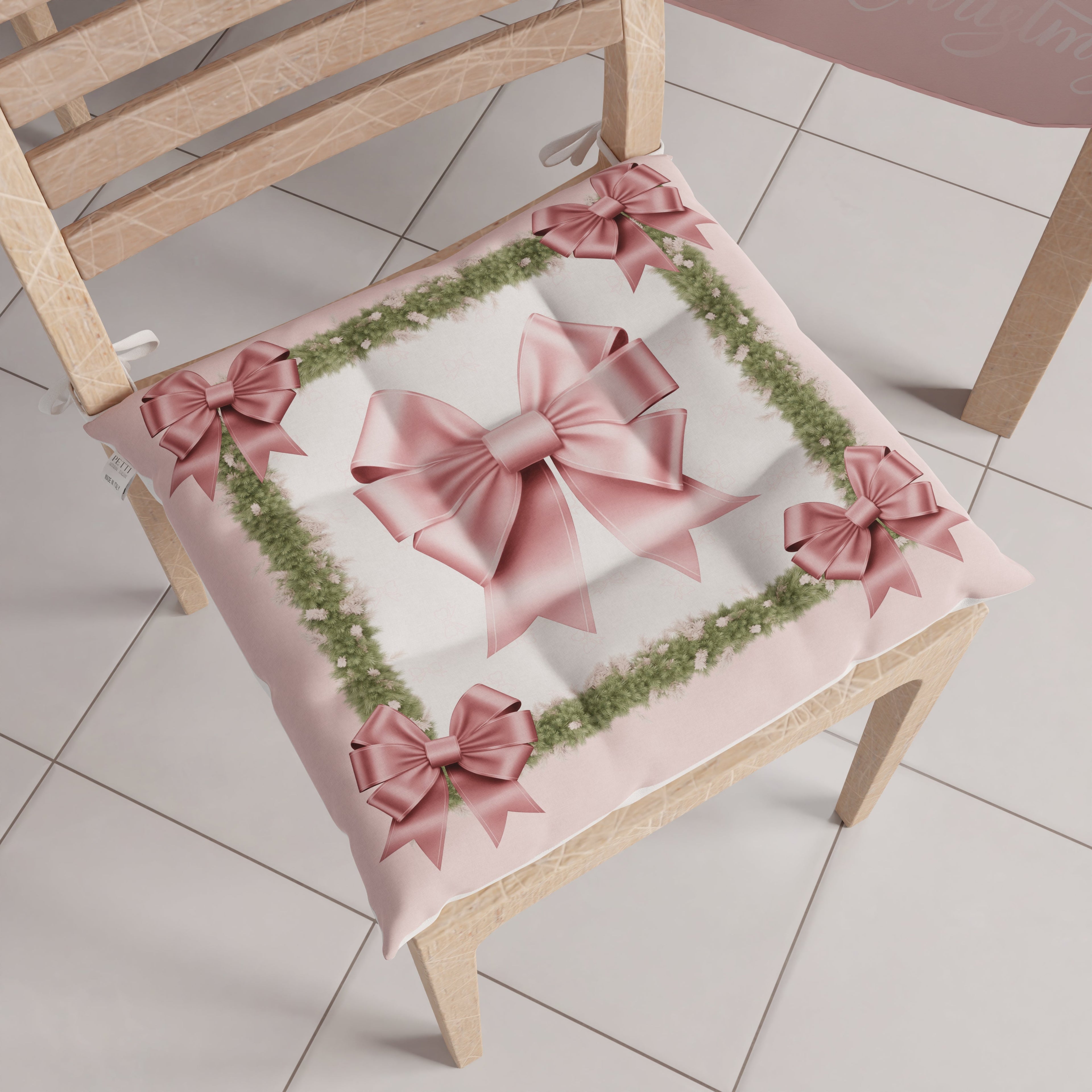 Cuscini per Sedie Natalizi Coprisedia Natalizi 6 Pezzi Fiocco Rosa Piume