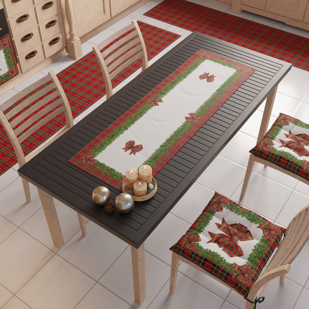 Runner Natalizi, Runner Tavola Natalizio, Tovaglia Runner Natalizia, Runner Cucina Fiocco Tartan, Fantasia Scozzese