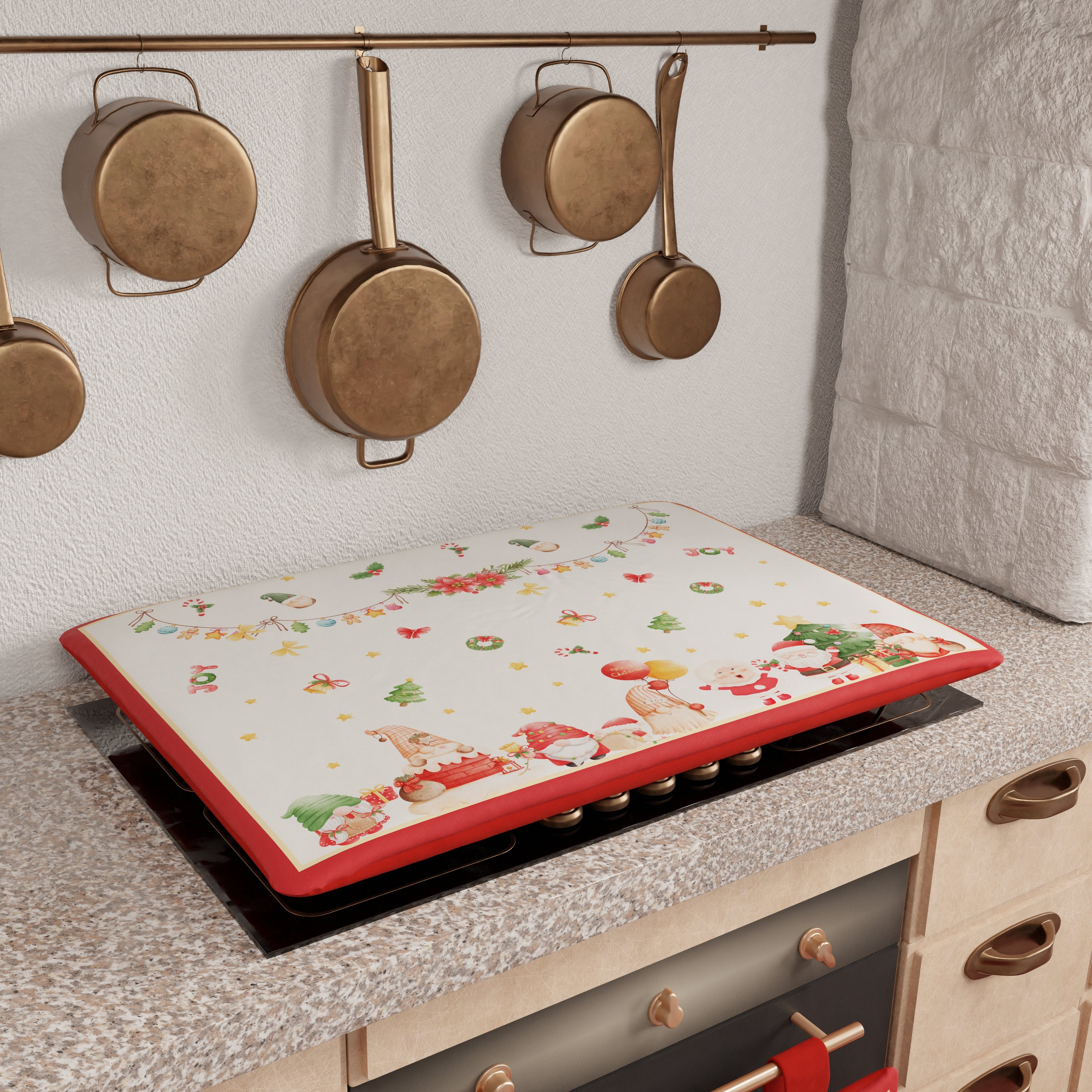 Coprifornello Natalizio Coprifuochi Cucina in Stampa Digitale Gnomo
