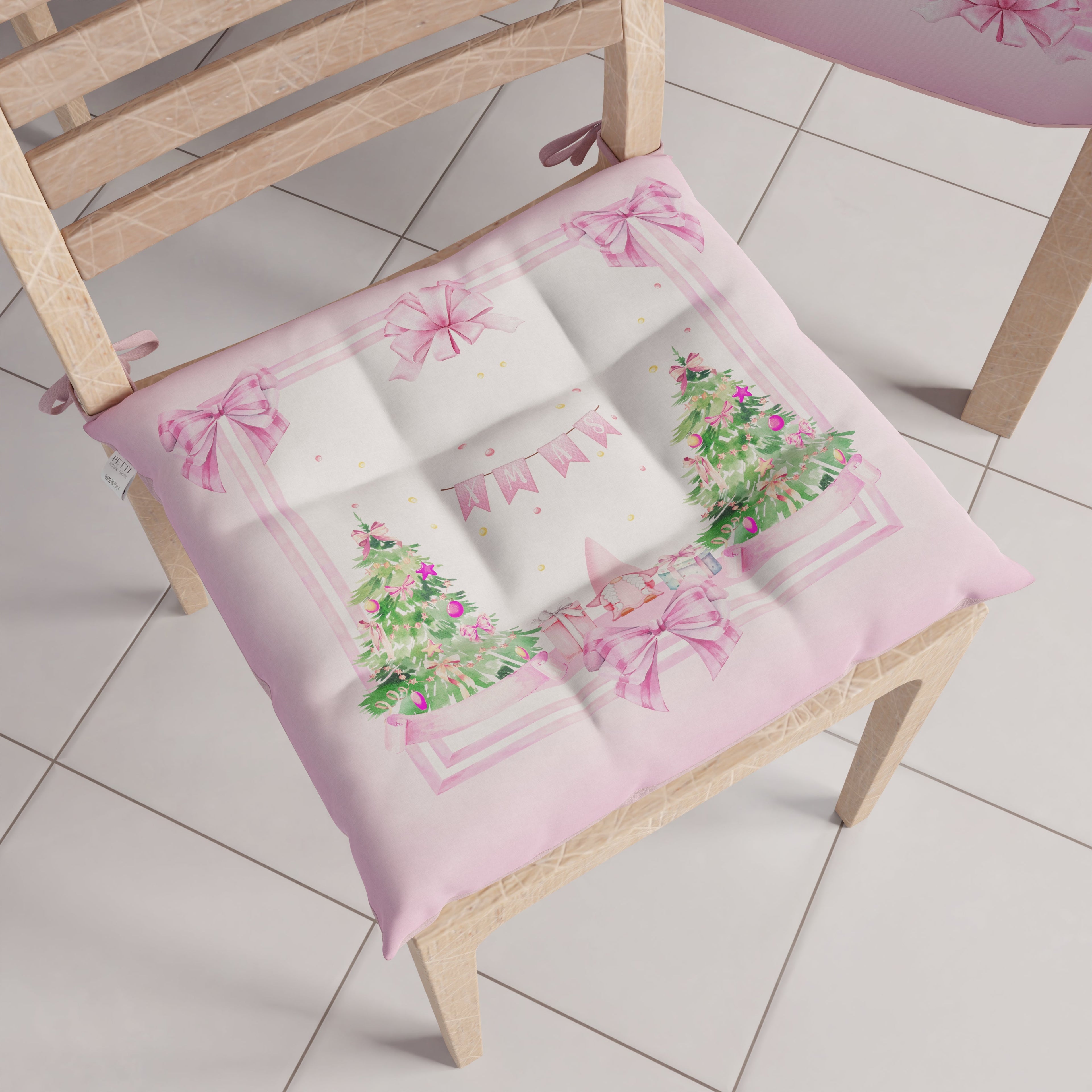 Cuscini per Sedie Natalizi Coprisedia Natalizi 6 Pezzi Gnomo Rosa
