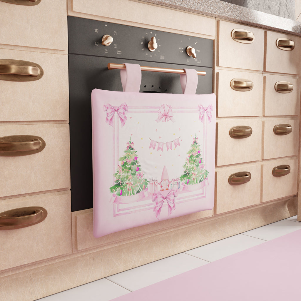 Copriforno Natalizio per Cucina in Stampa Digitale Gnomo Rosa