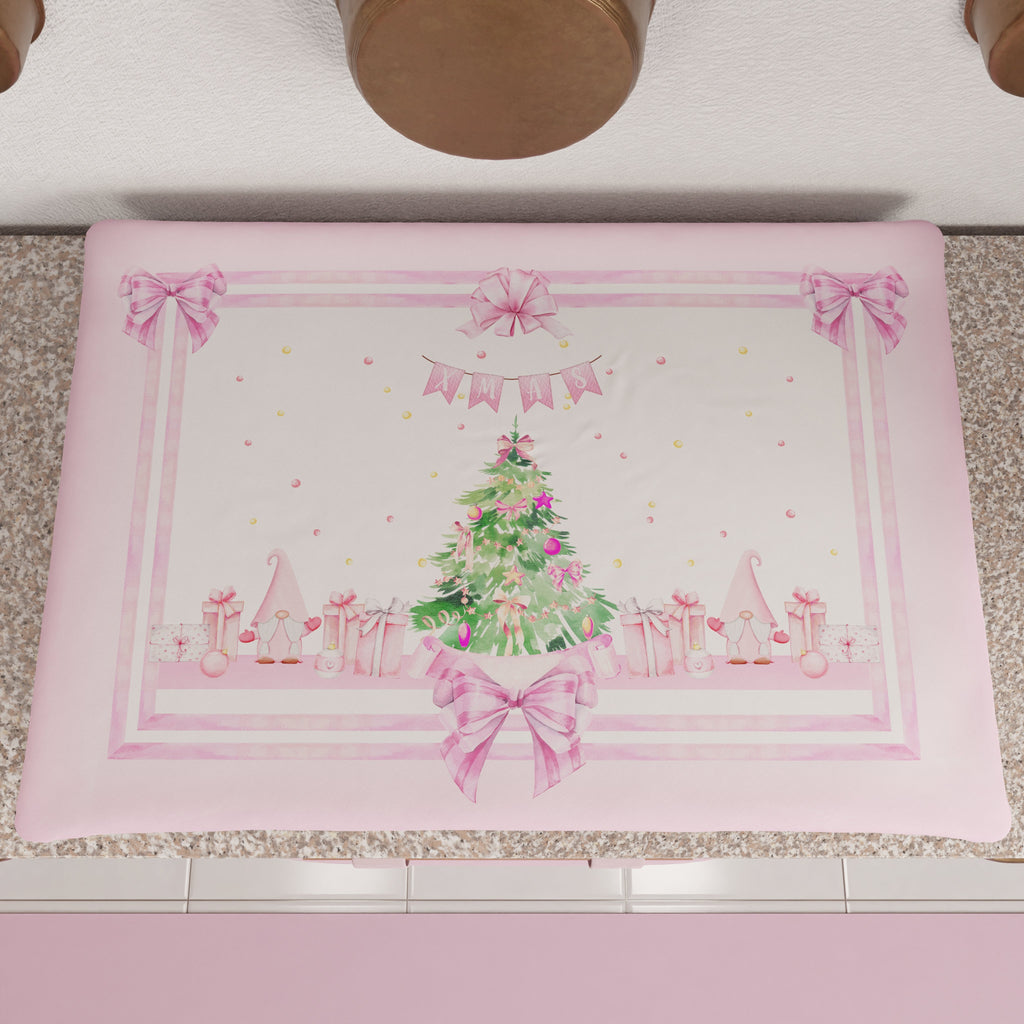 Coprifornello Natalizio Coprifuochi Cucina in Stampa Digitale Gnomo Rosa