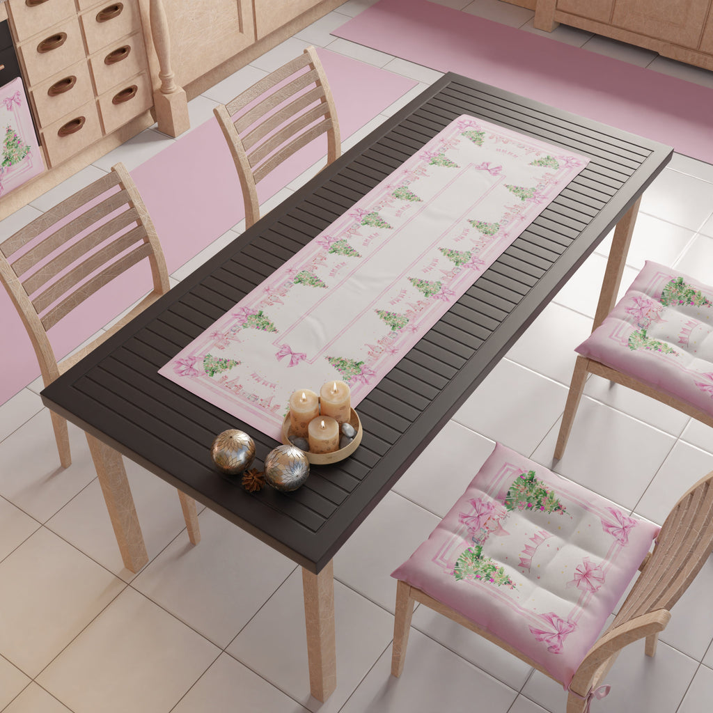 Runner Natalizi , Runner Tavola Natalizio, Tovaglia Runner Natalizia, Runner Cucina Gnomo Rosa