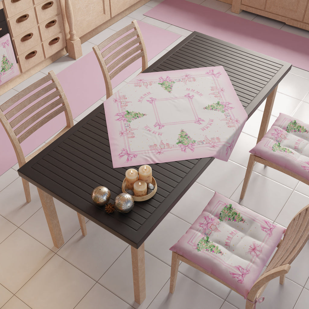 Centrotavola Natalizio per Cucina in Stampa Digitale Gnomo Rosa