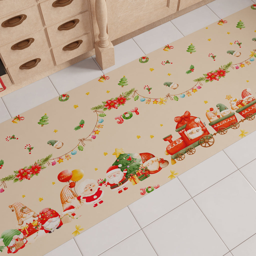 Tappeto Cucina Natalizio Antiscivolo Passatoia Natalizia Cucina lavabile, Gnomo