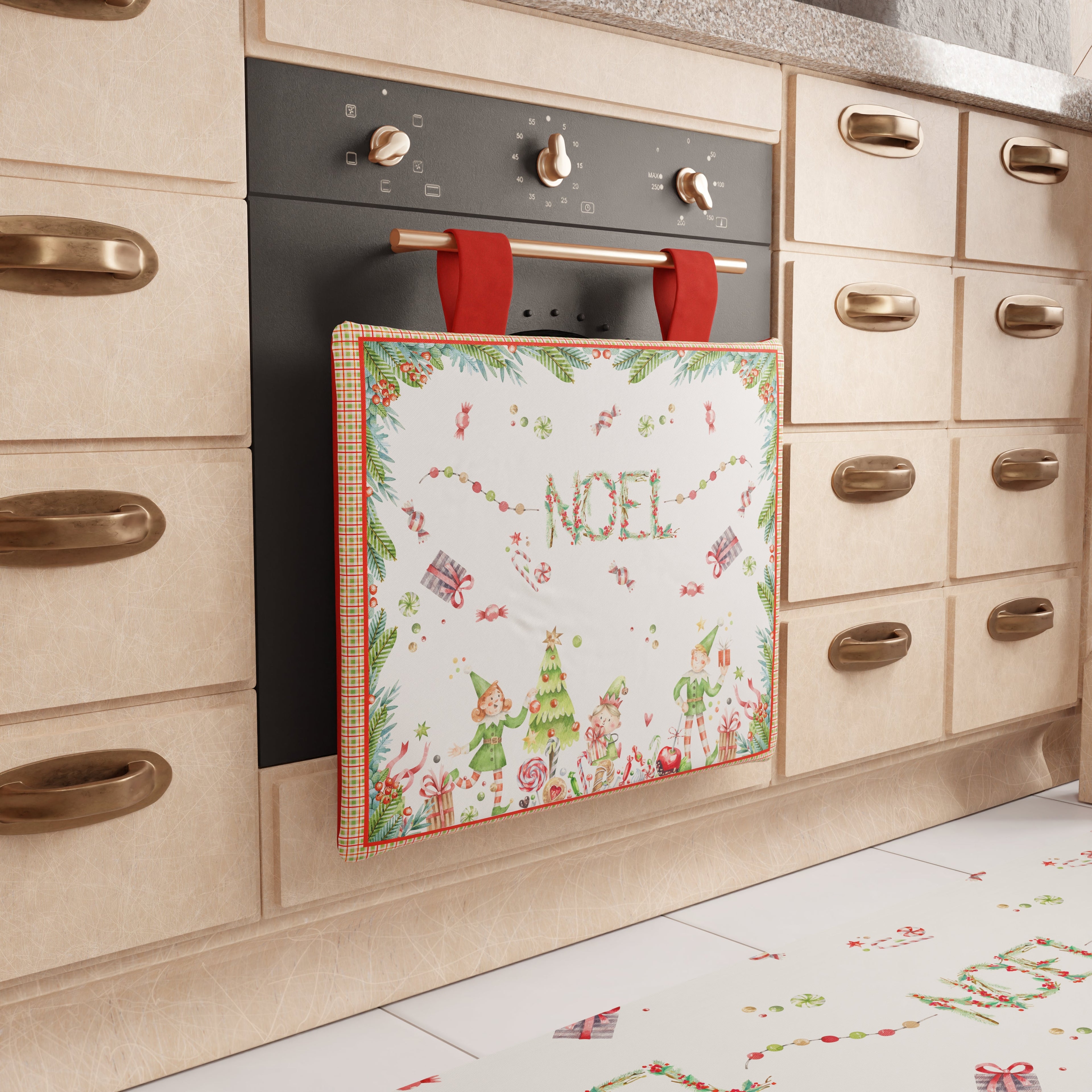 Copriforno Natalizio per Cucina in Stampa Digitale Noel