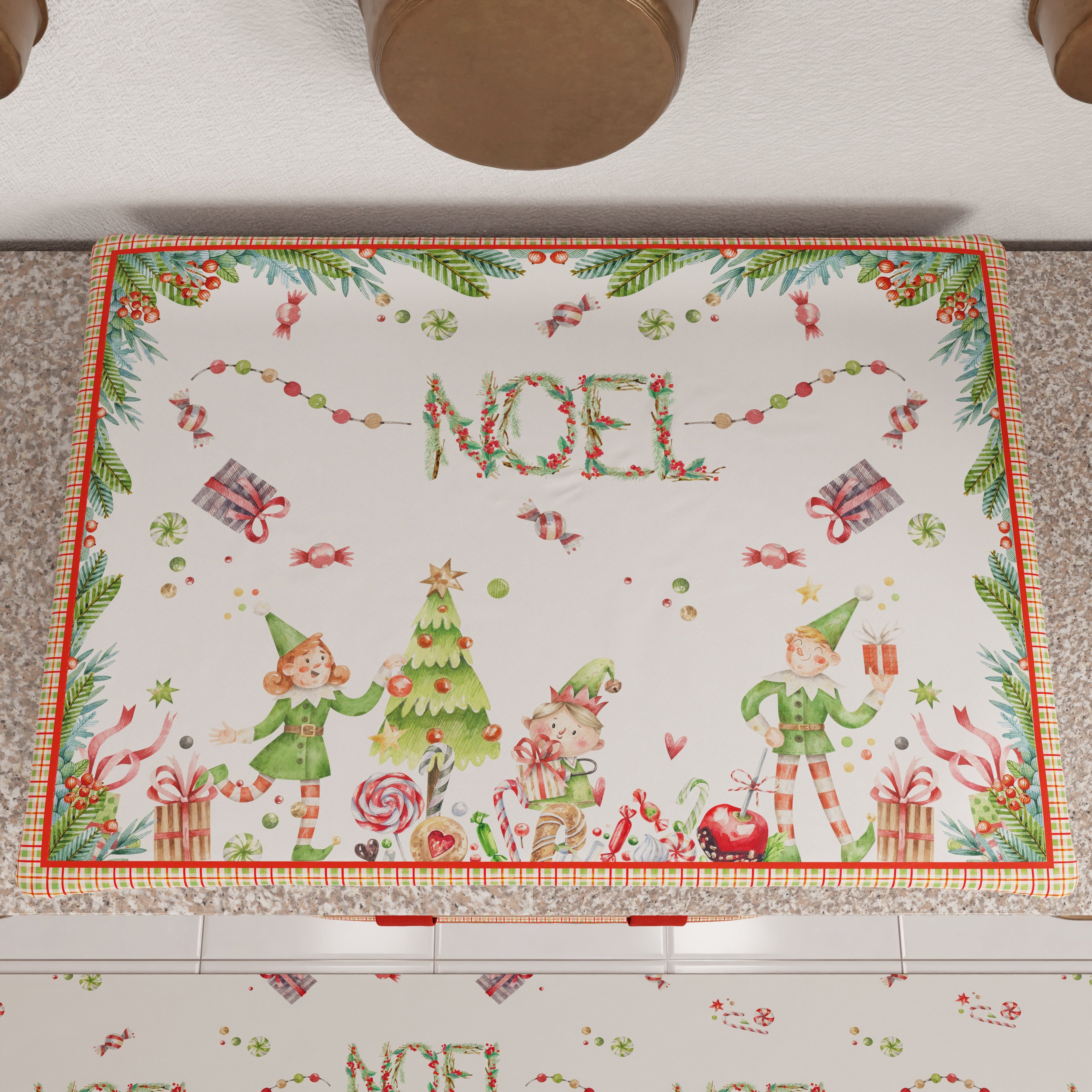 Coprifornello Natalizio Coprifuochi Cucina in Stampa Digitale Noel
