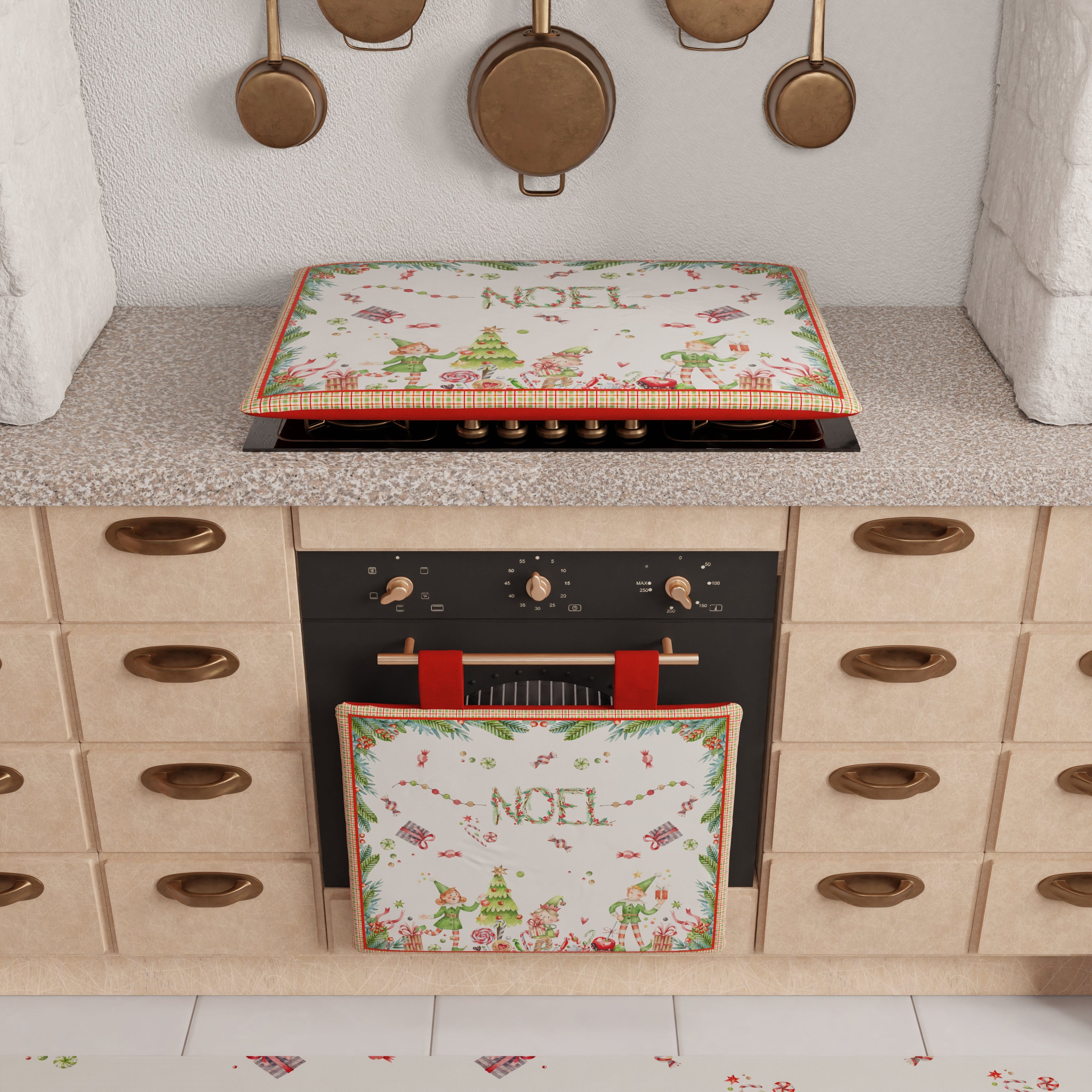 Coprifornello Natalizio Coprifuochi Cucina in Stampa Digitale Noel
