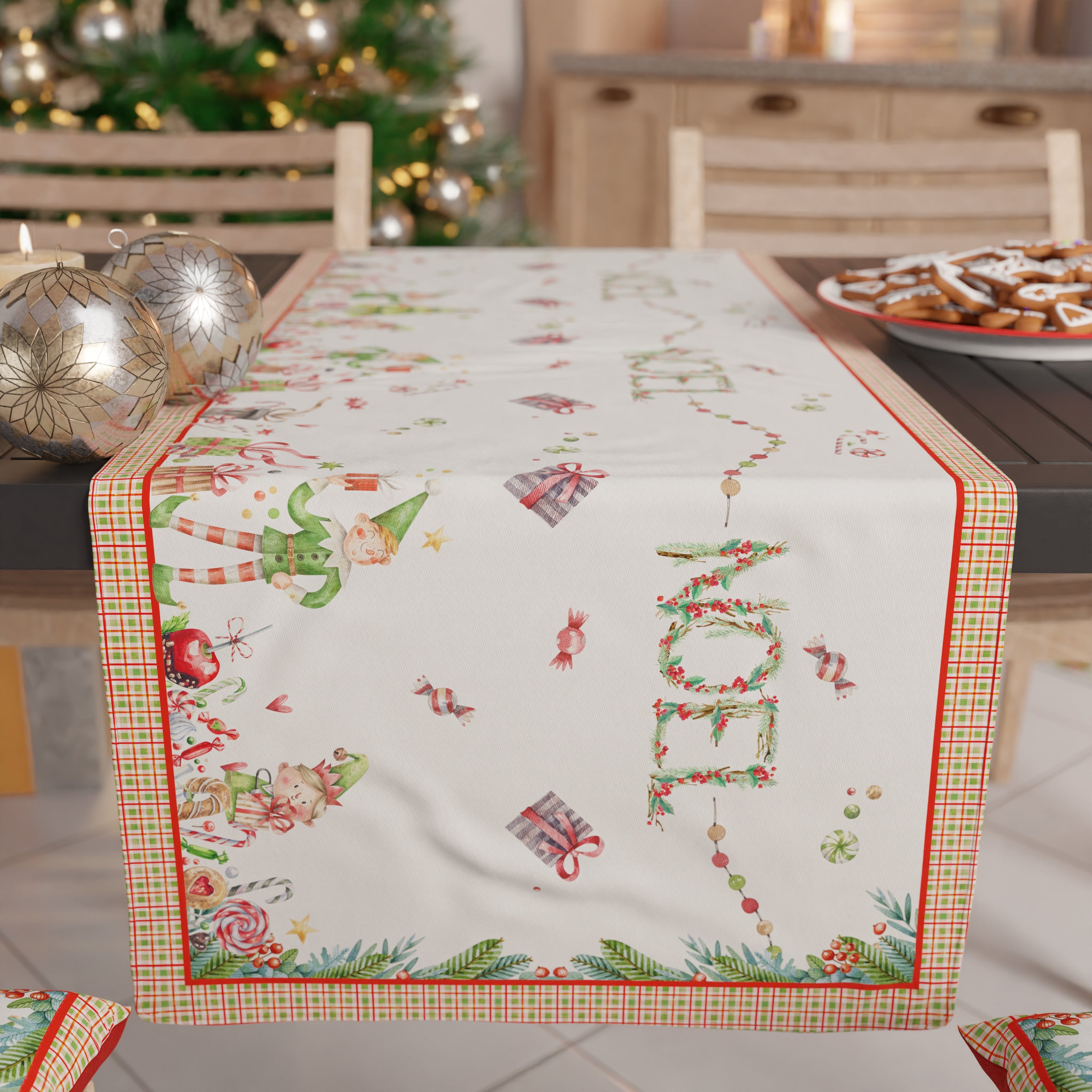 Runner Natalizi, Runner Tavola Natalizio, Tovaglia Runner Natalizia, Runner Cucina Noel