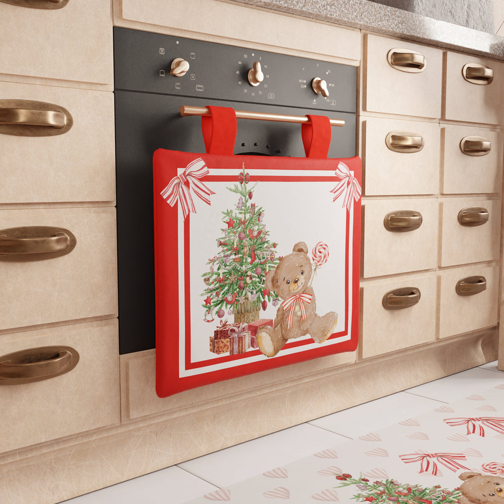 Copriforno Natalizio per Cucina in Stampa Digitale Orsetto