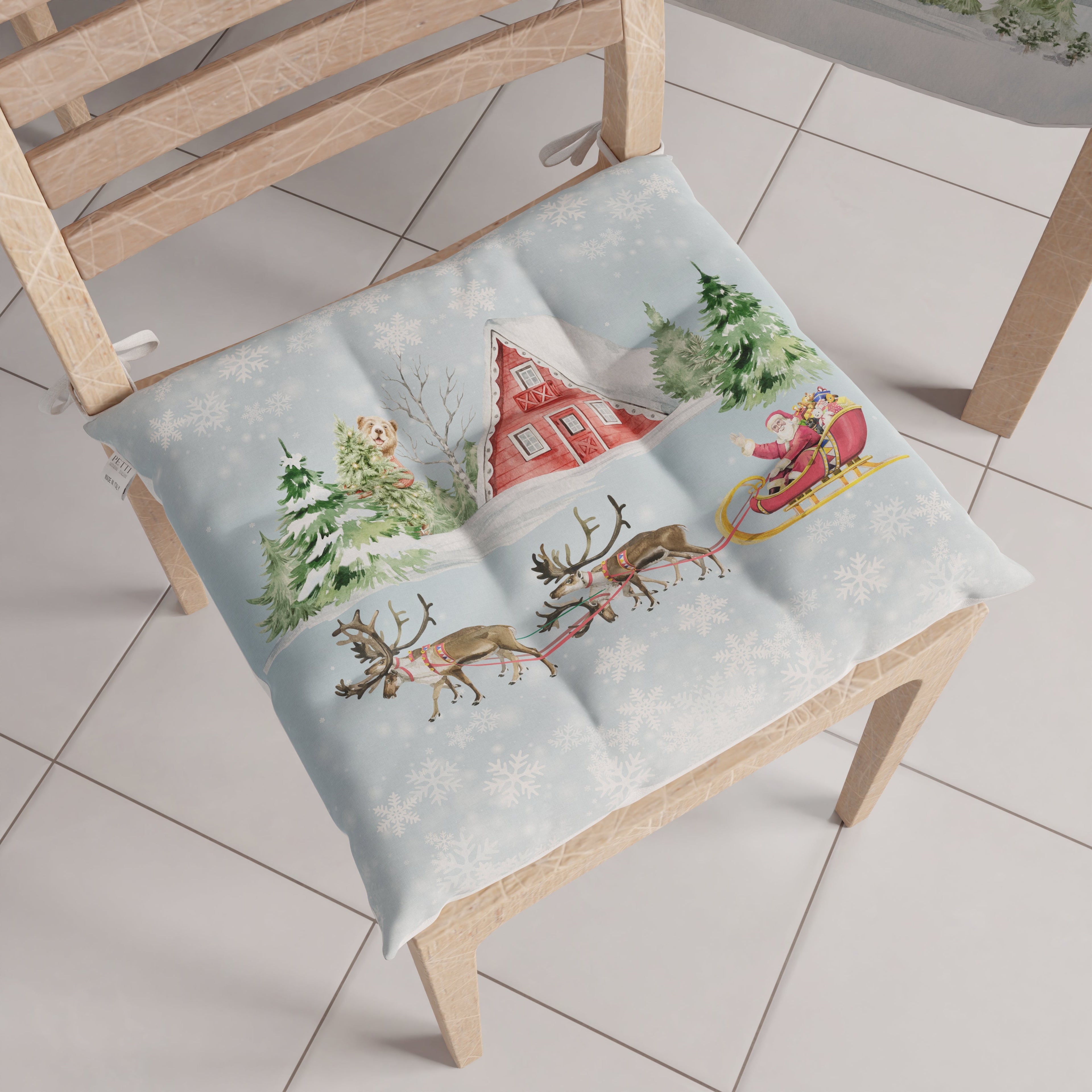 Cuscini per Sedie Natalizi Coprisedia Natalizi 6 Pezzi Snow