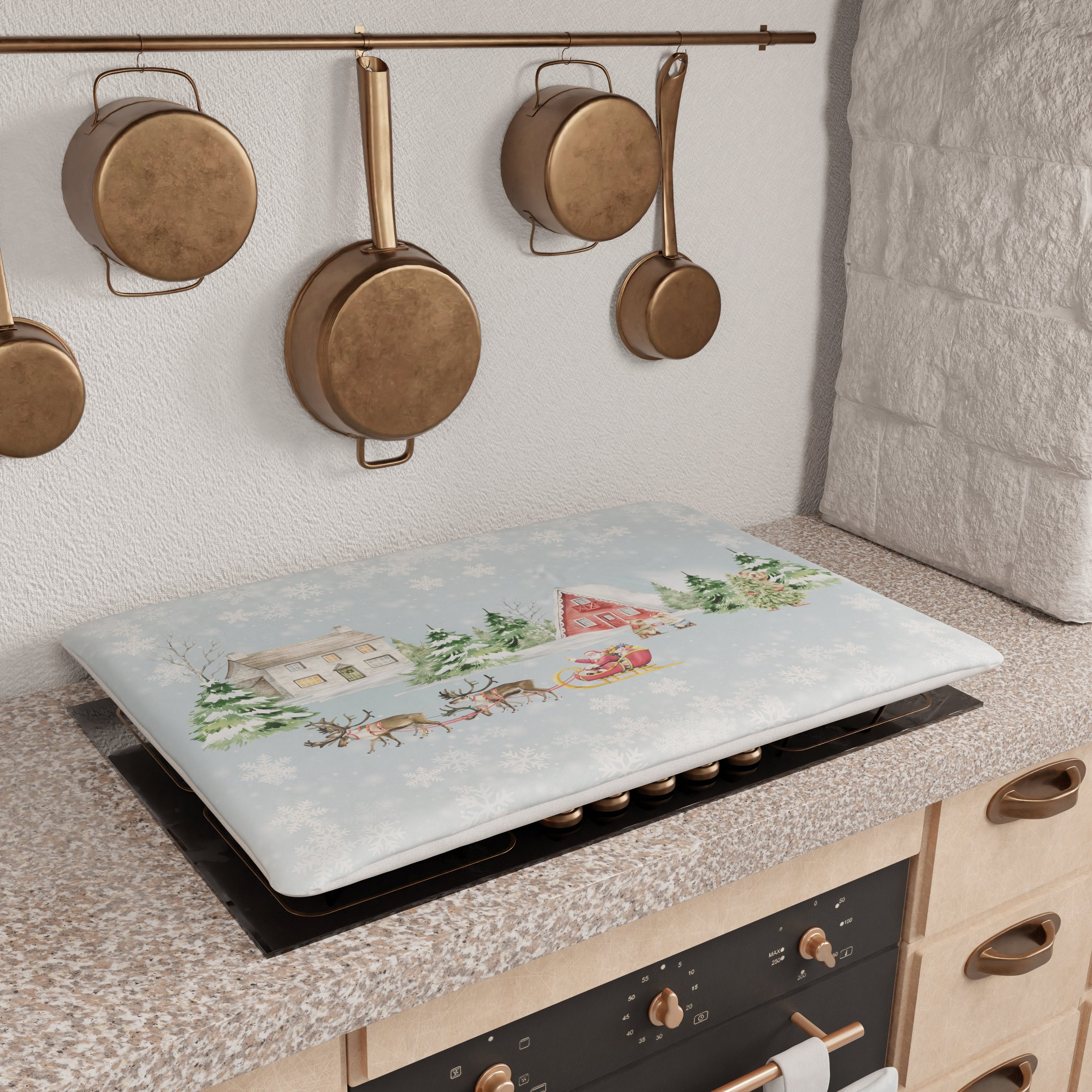 Coprifornello Natalizio Coprifuochi Cucina in Stampa Digitale Snow