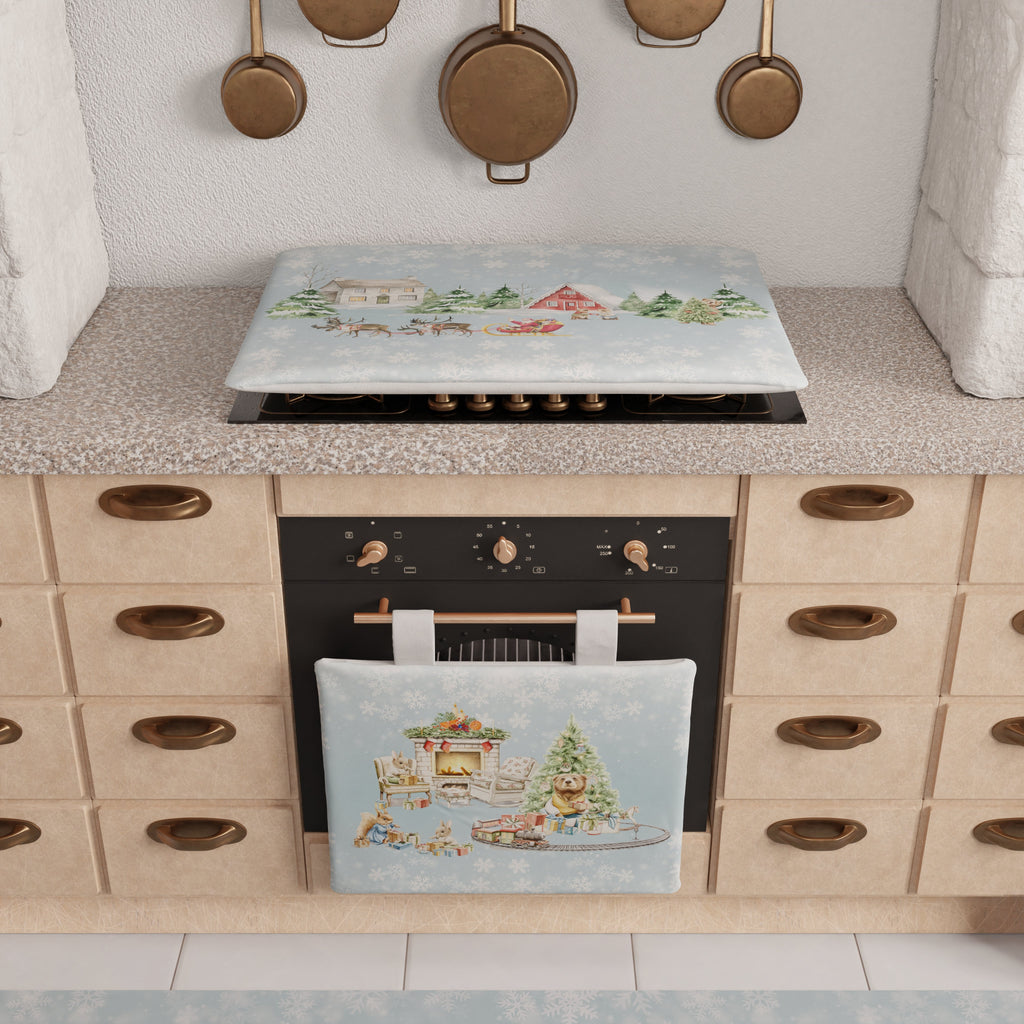 Copriforno Natalizio per Cucina in Stampa Digitale Snow