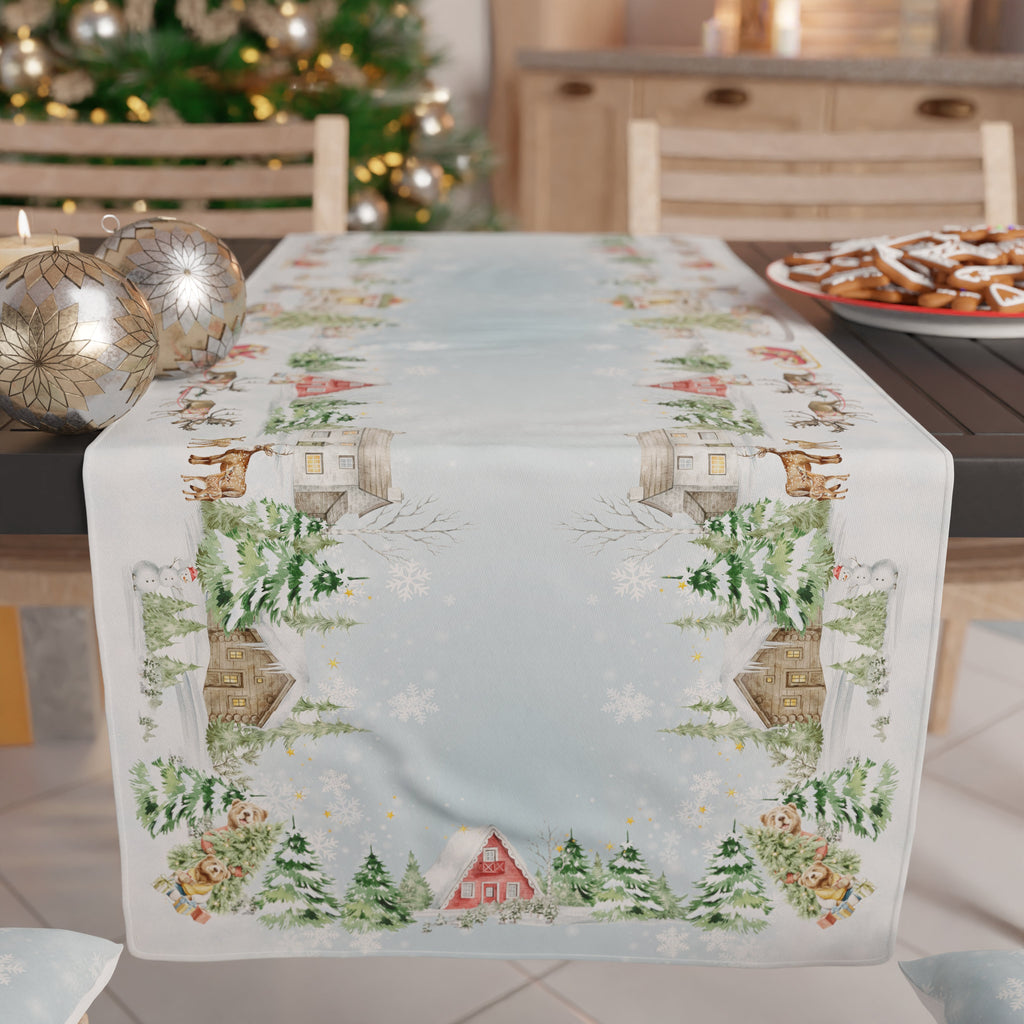 Runner Natalizi, Runner Tavola Natalizio, Tovaglia Runner Natalizia, Runner Cucina Snow