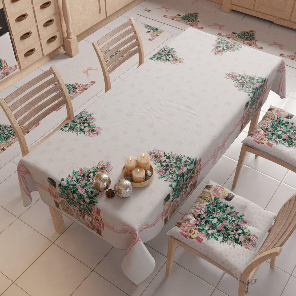 Tappeto Cucina Natalizio Antiscivolo Passatoia Natalizia Cucina lavabile, Soldatini Rosa