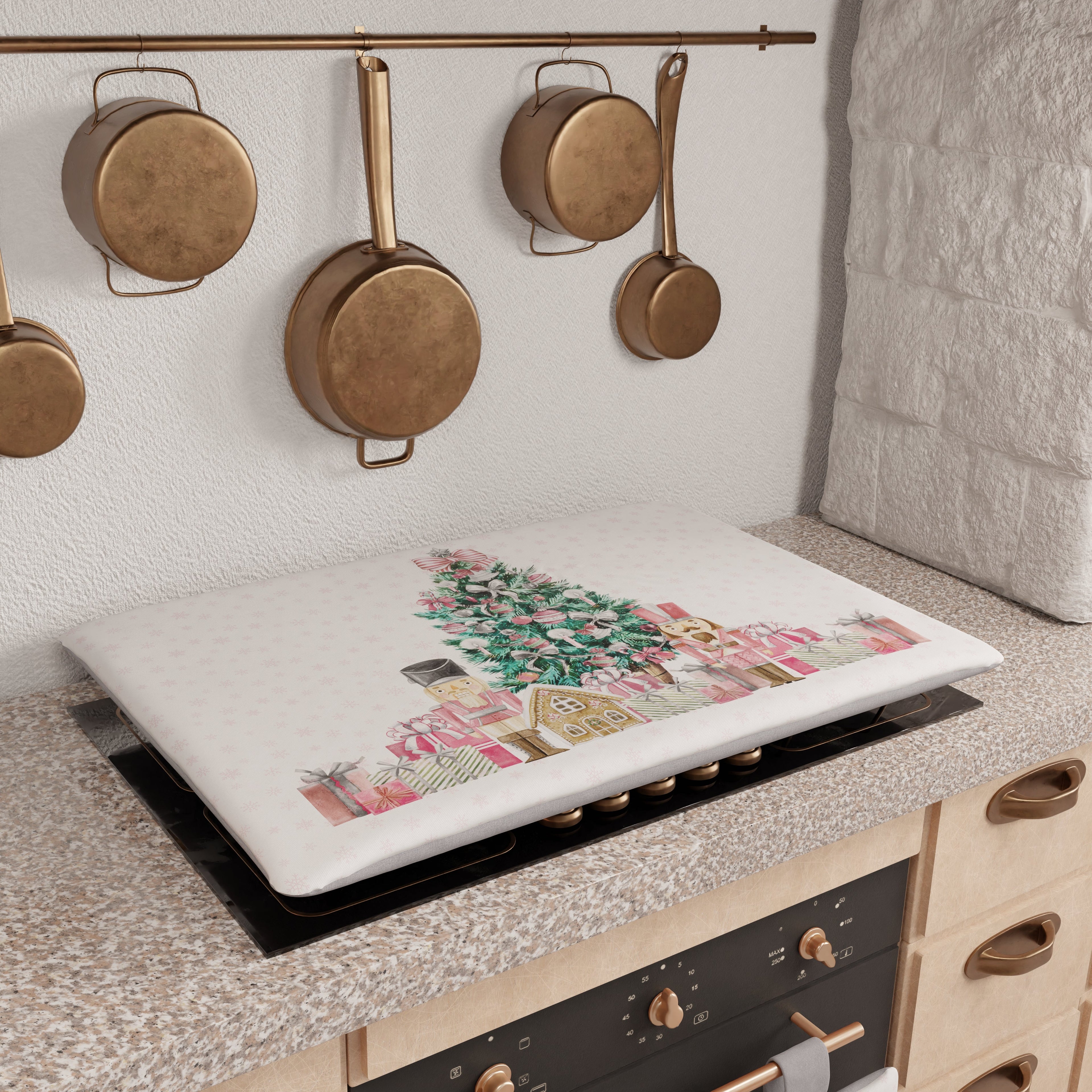 Coprifornello Natalizio Coprifuochi Cucina in Stampa Digitale Soldatini Rosa