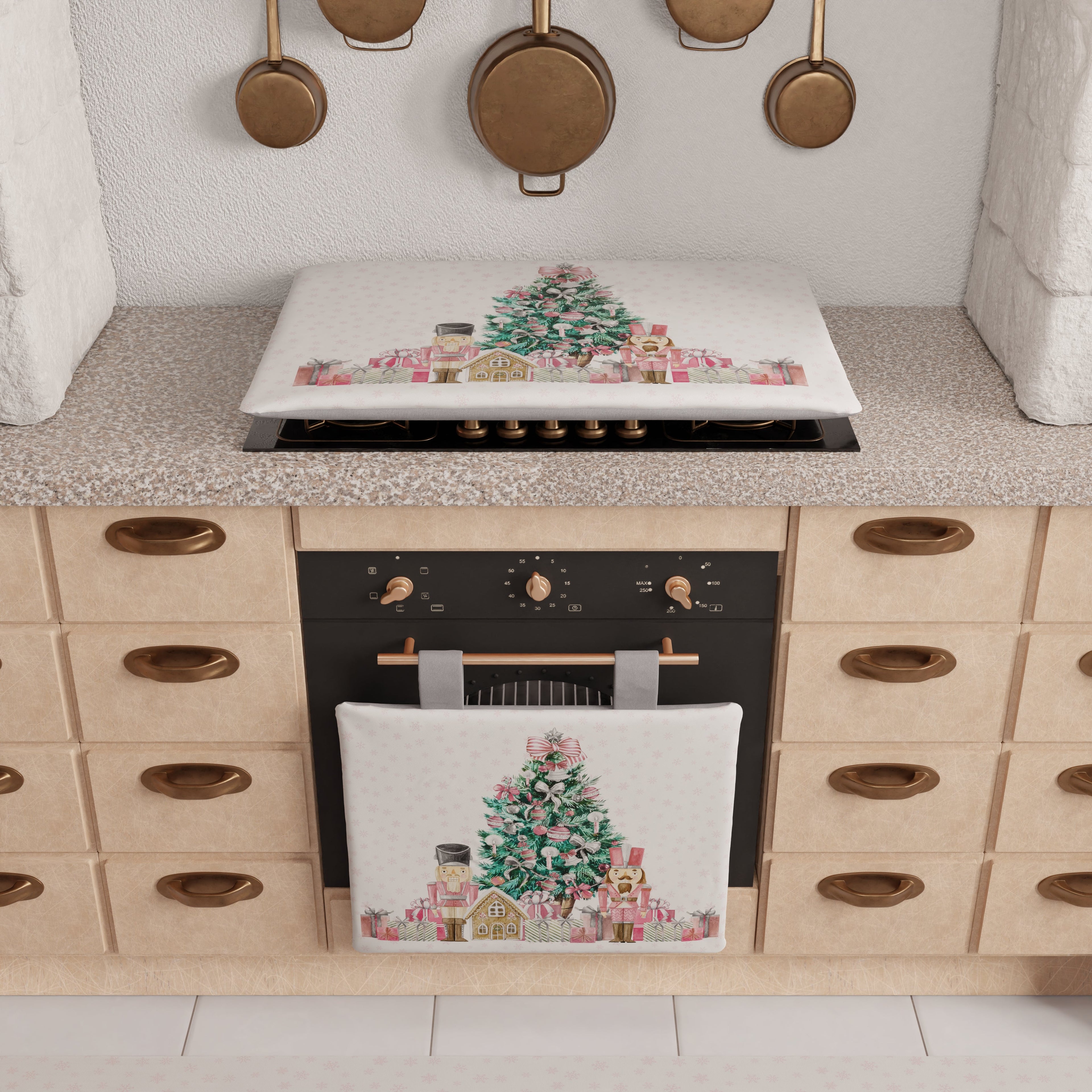Coprifornello Natalizio Coprifuochi Cucina in Stampa Digitale Soldatini Rosa