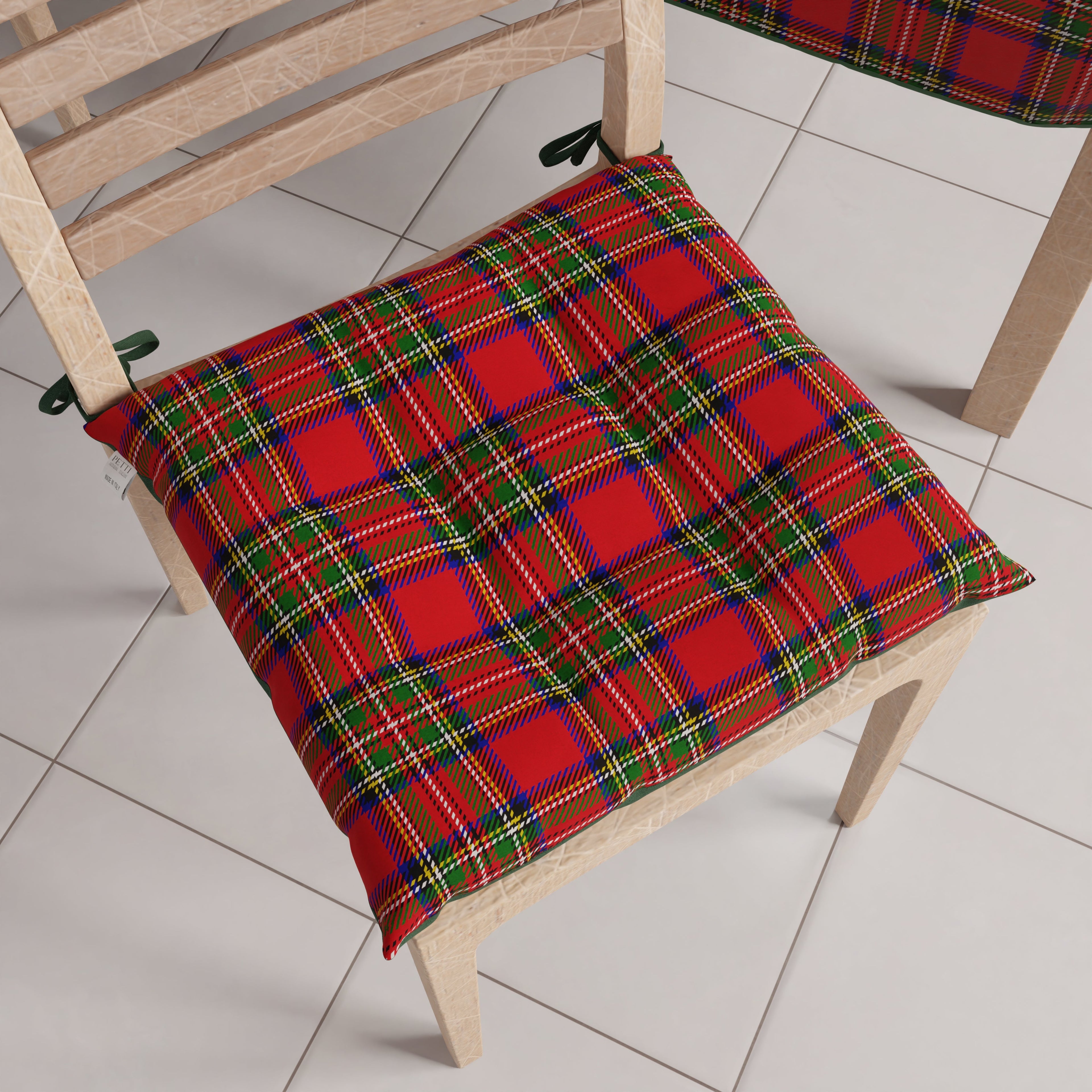 Cuscini per Sedie Natalizi Coprisedia Natalizi 6 Pezzi Tartan, Fantasia Scozzese