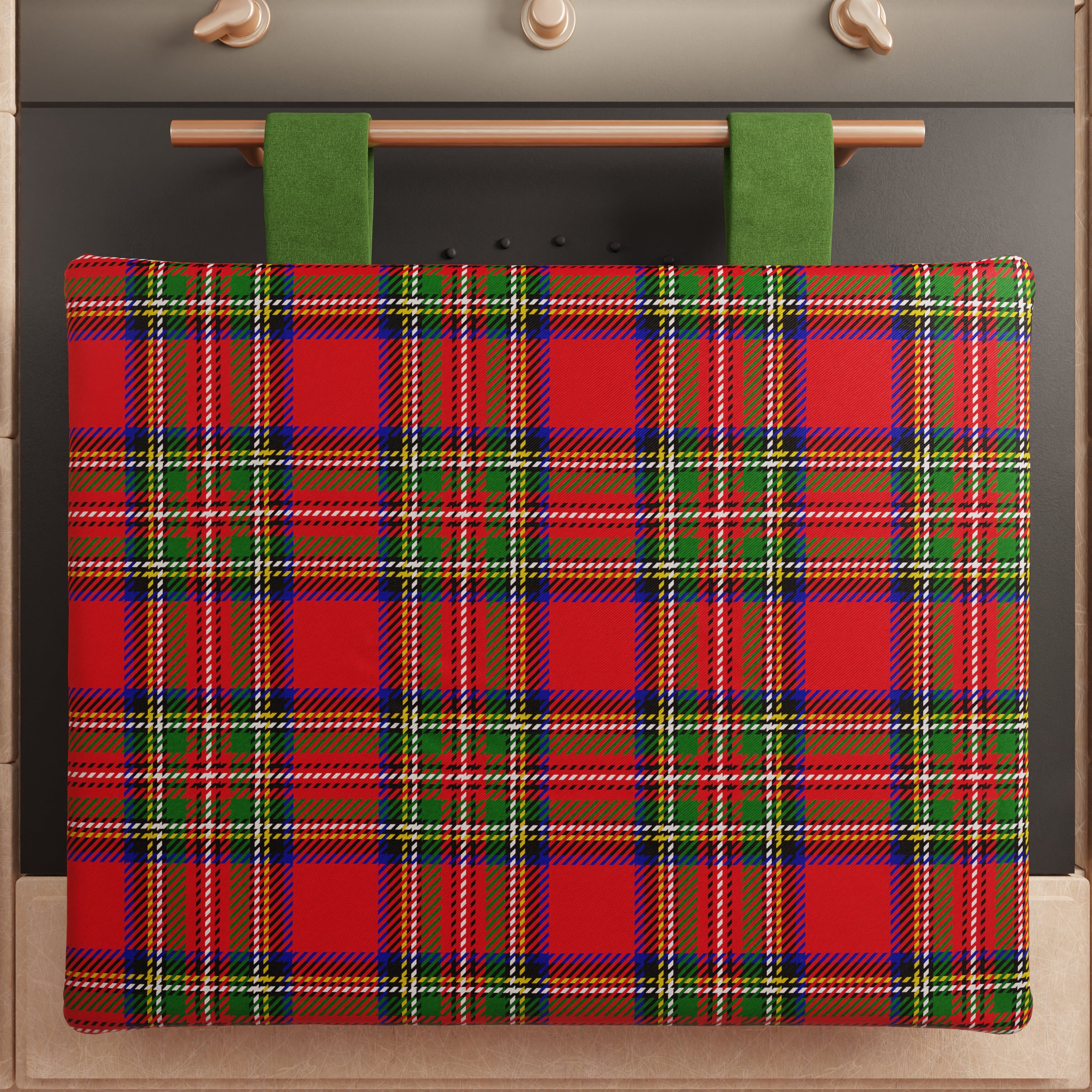 Copriforno Natalizio per Cucina in Stampa Digitale Tartan, Fantasia Scozzese