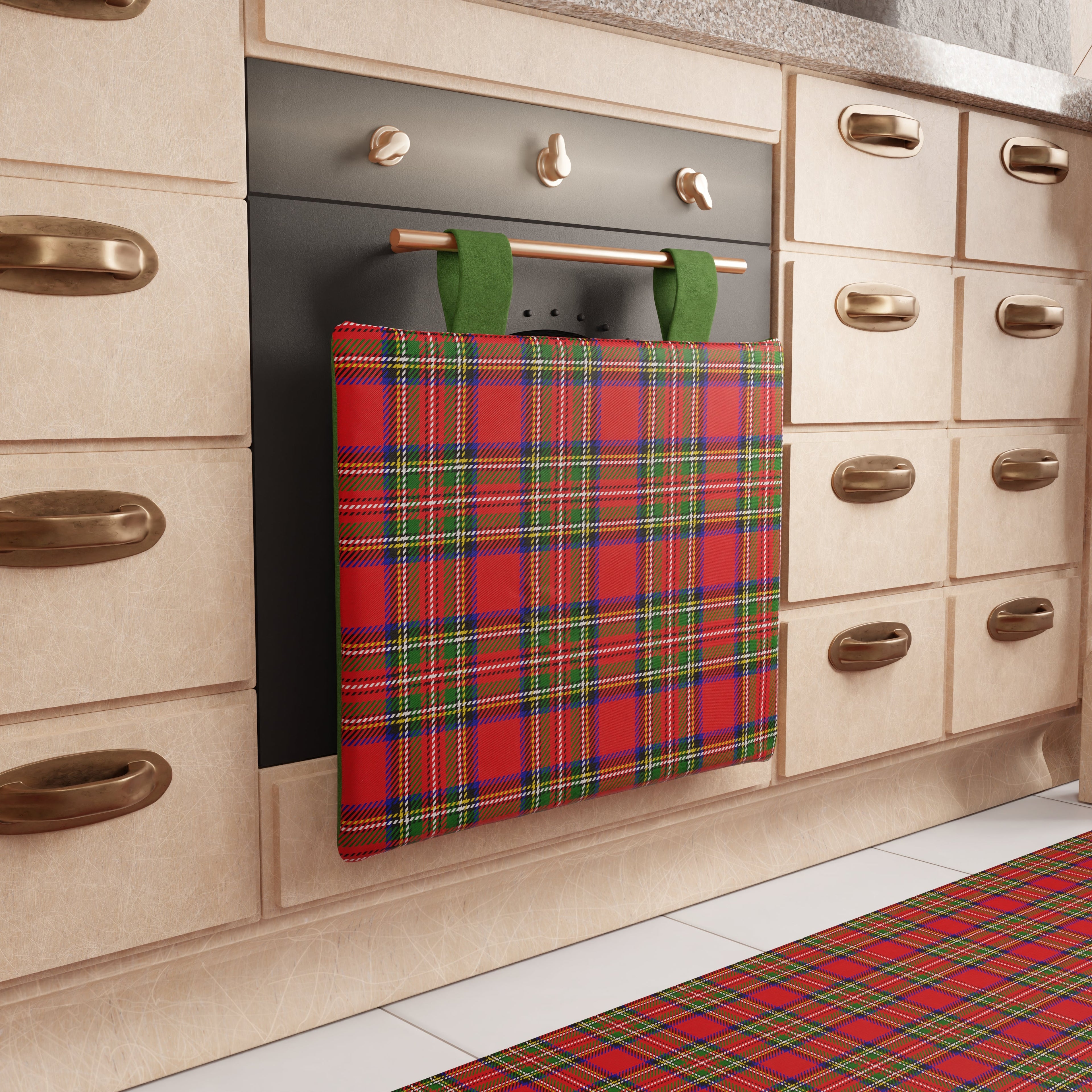 Copriforno Natalizio per Cucina in Stampa Digitale Tartan, Fantasia Scozzese
