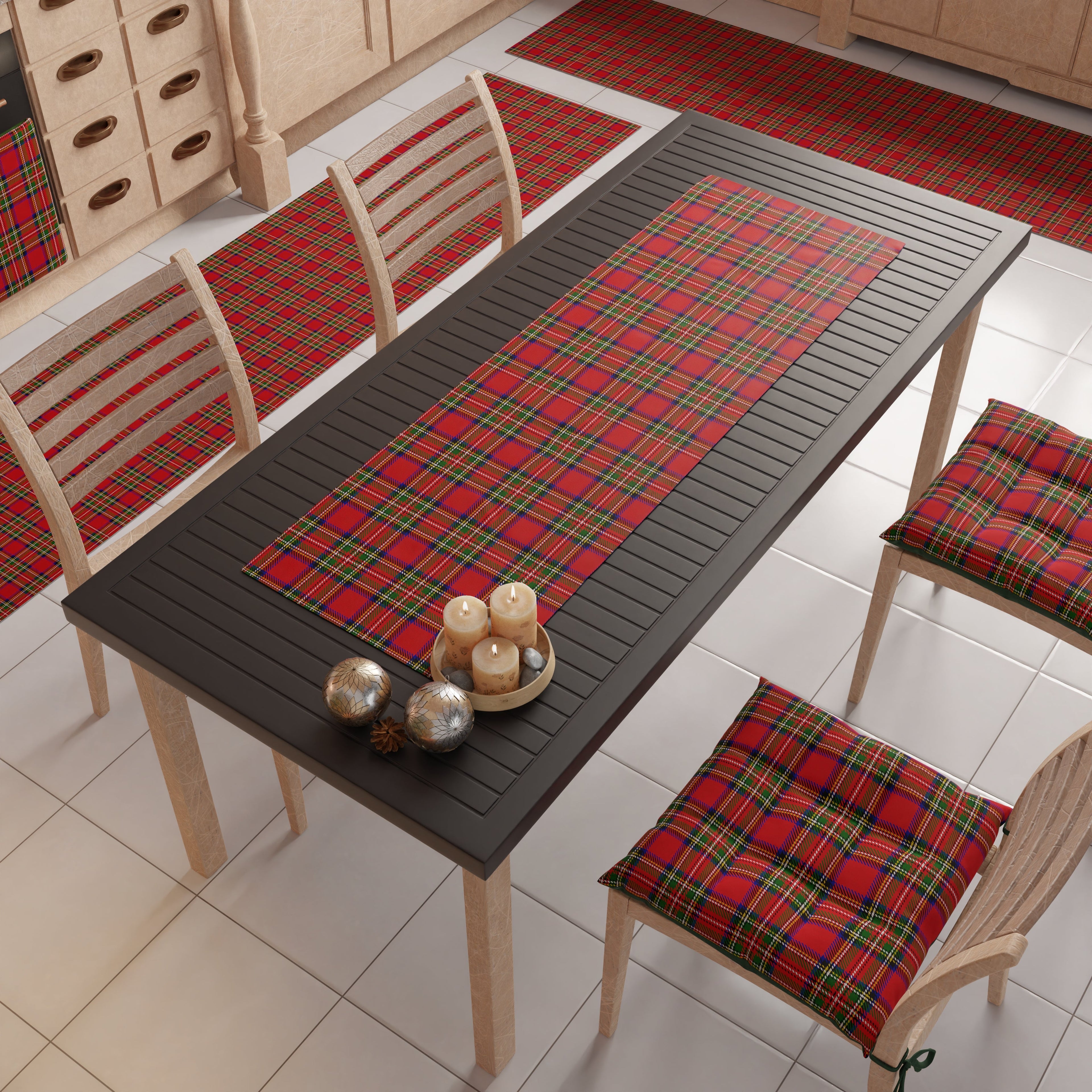 Runner Natalizi, Runner Tavola Natalizio, Tovaglia Runner Natalizia, Runner Cucina Tartan, Fantasia Scozzese