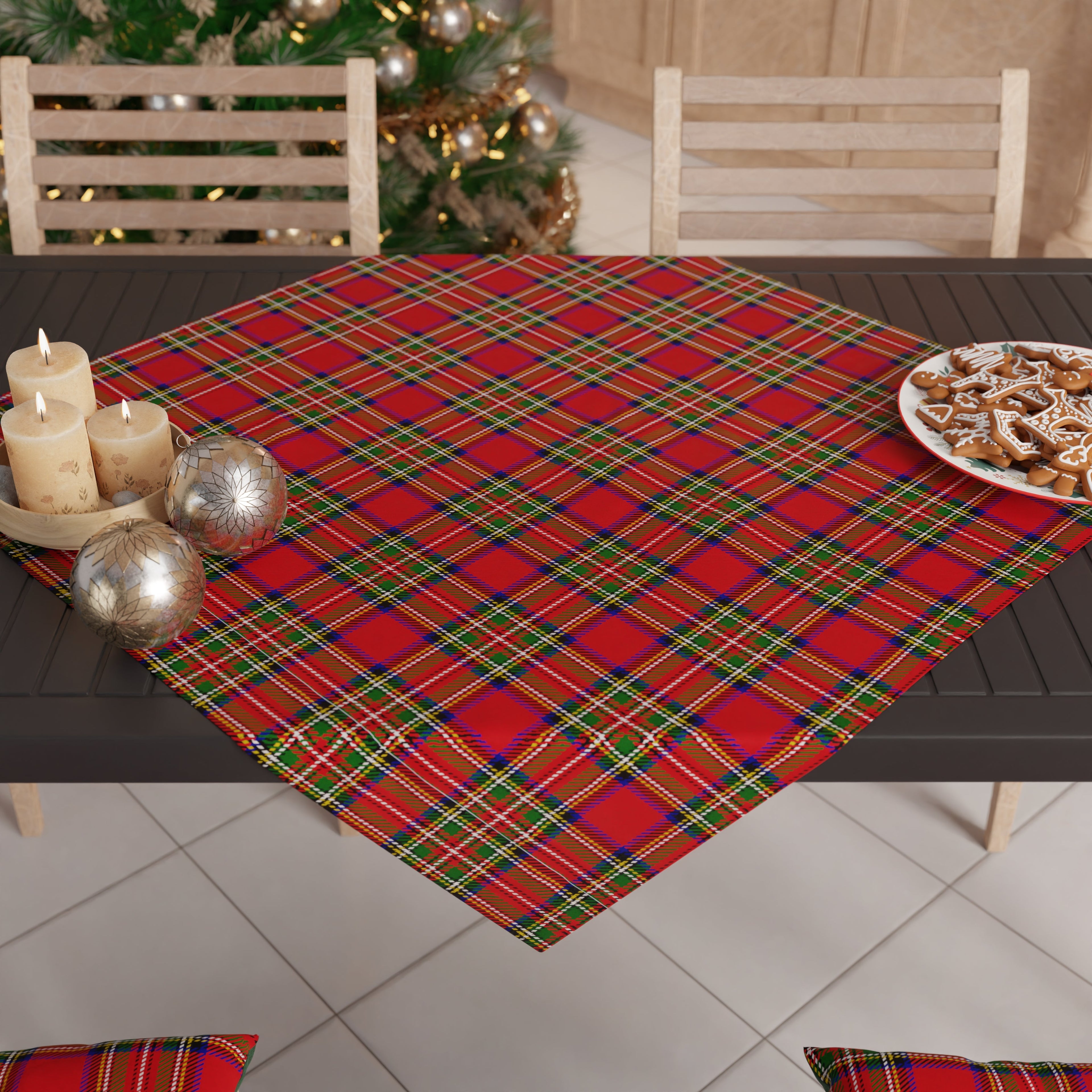 Centrotavola Natalizio per Cucina in Stampa Digitale Tartan, Fantasia Scozzese