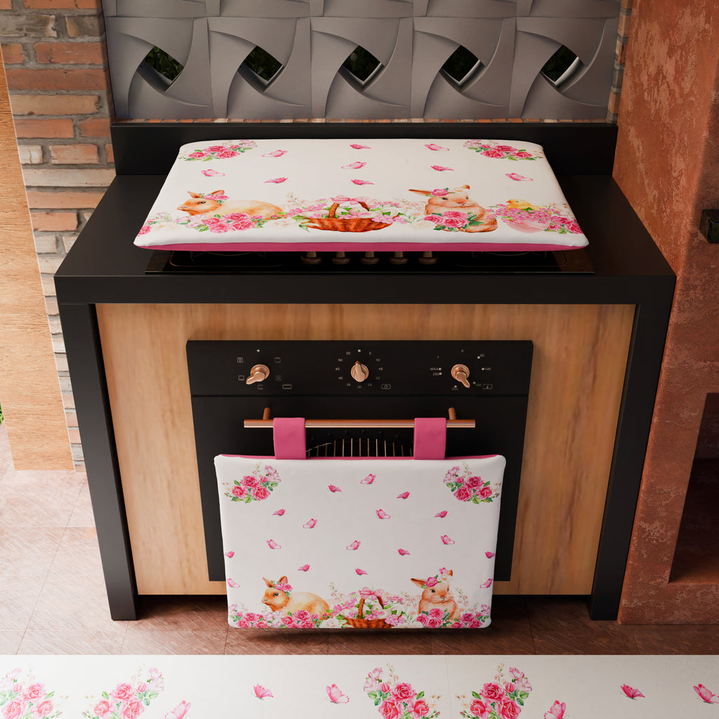 Copriforno Pasqua per Cucina in Stampa Digitale Pink Bunny 1pz