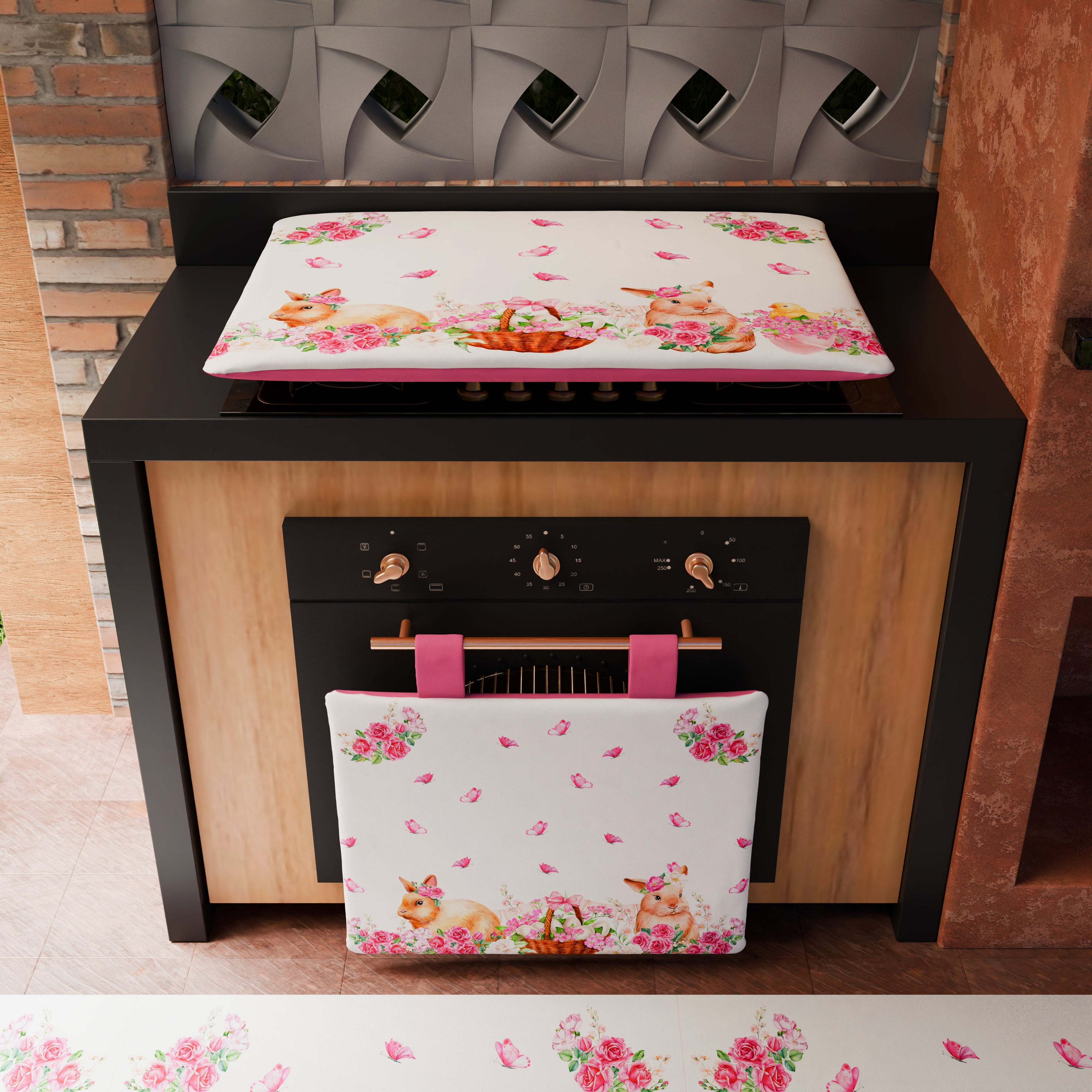 Copriforno Pasqua per Cucina in Stampa Digitale Pink Bunny 1pz