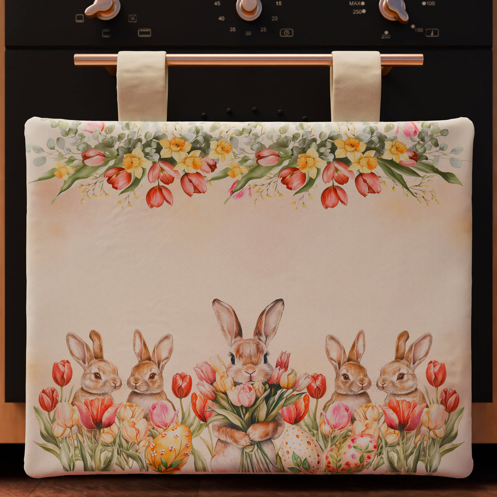 Copriforno Pasqua per Cucina in Stampa Digitale Tulipani