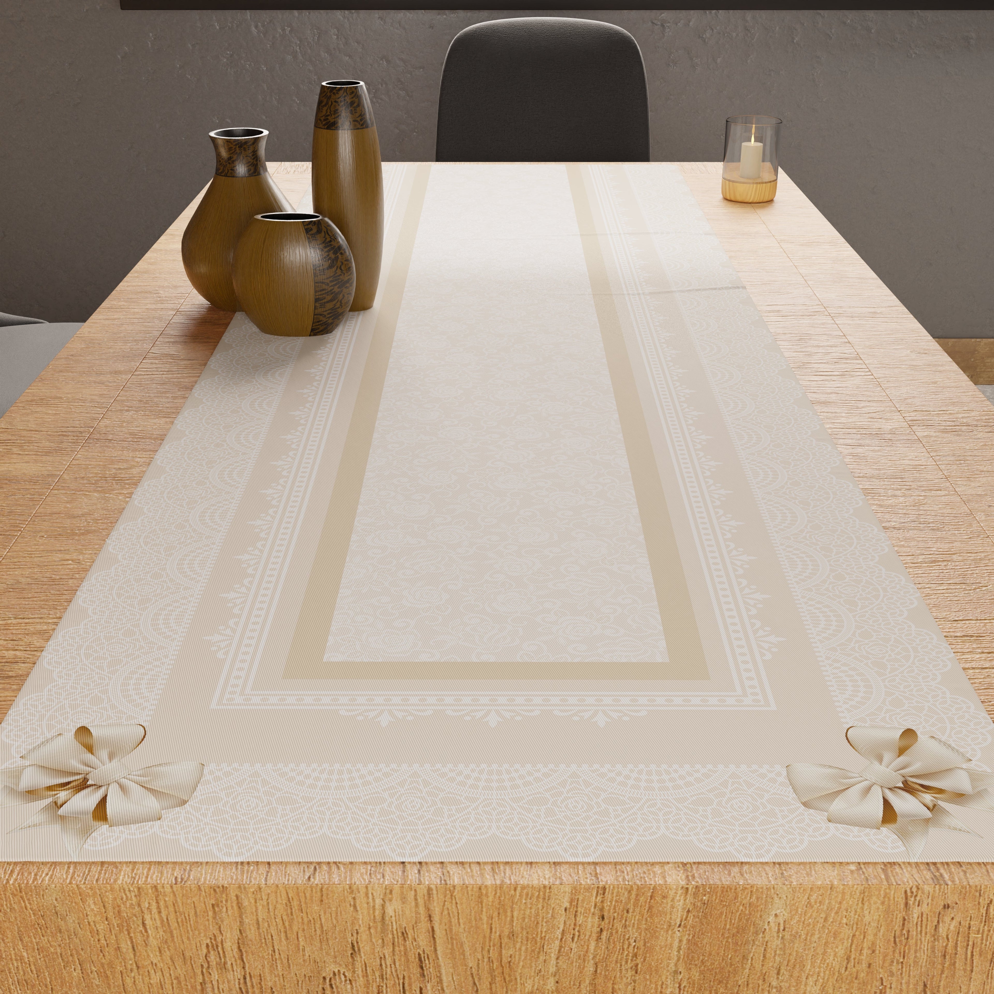 Runner Tavola, Tovaglia Runner, Runner Cucina Fiocco Beige