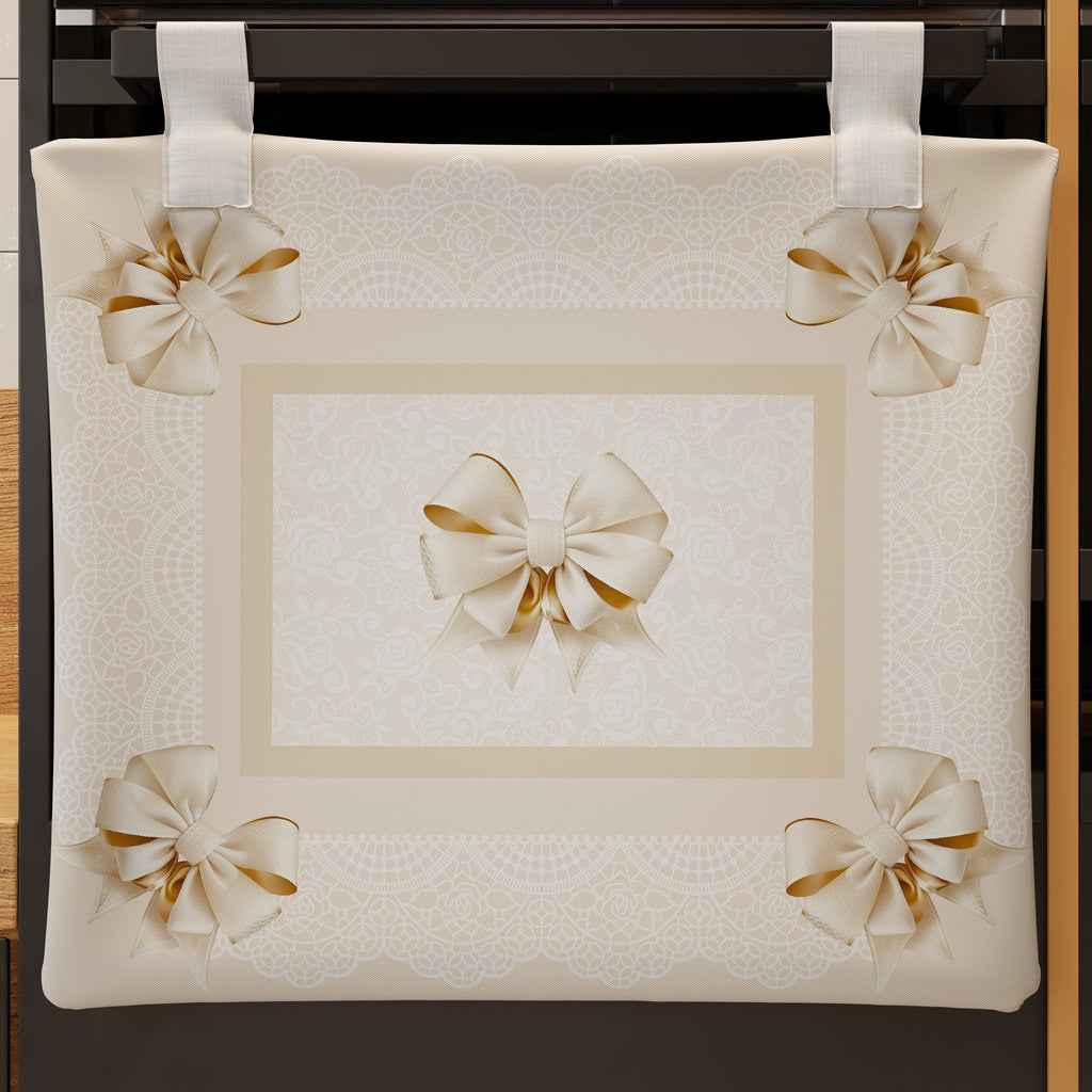 Copriforno per Cucina in Stampa Digitale Fiocco Beige 1pz 45x55cm