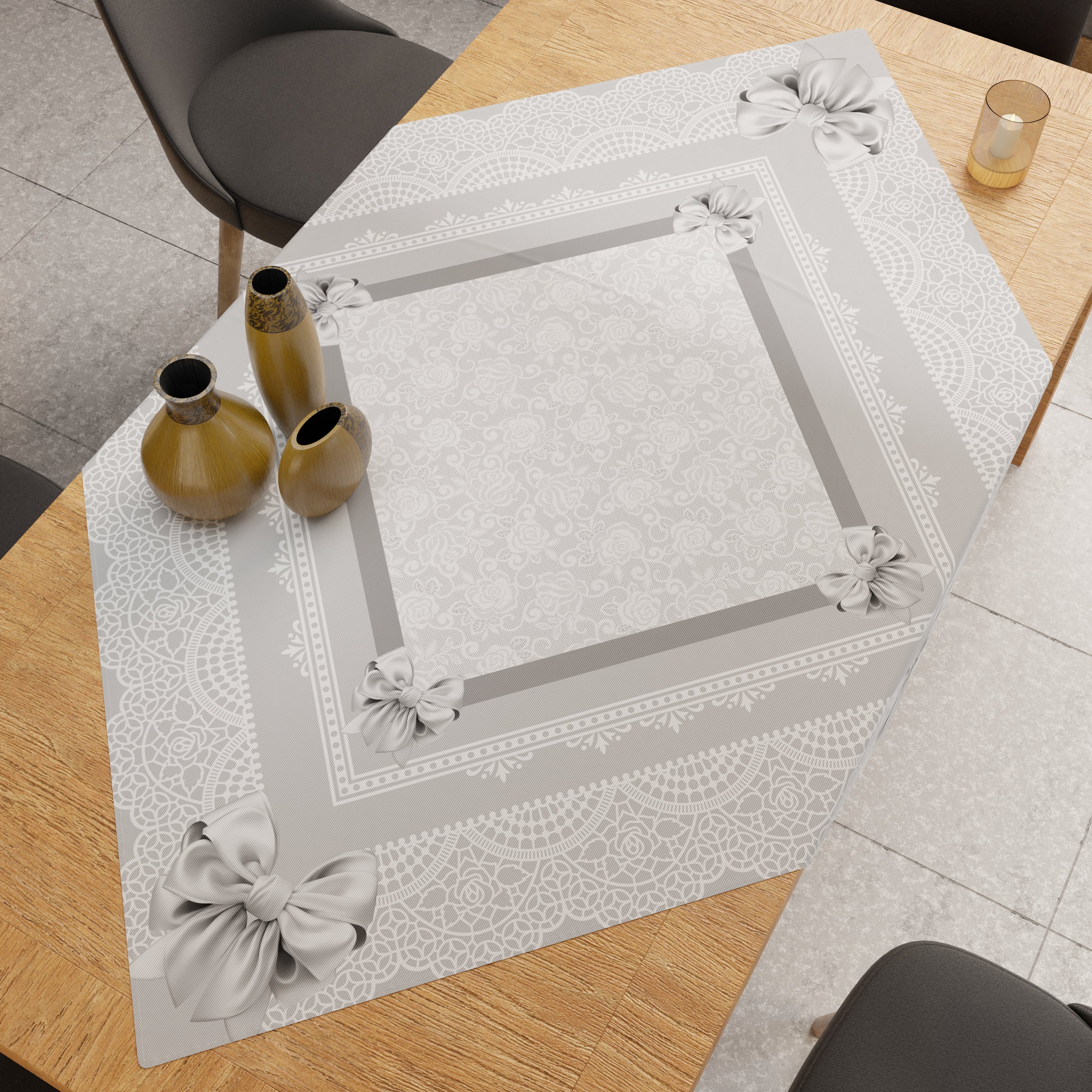 Centrotavola Moderno Cucina in Stampa Digitale Fiocco Grigio