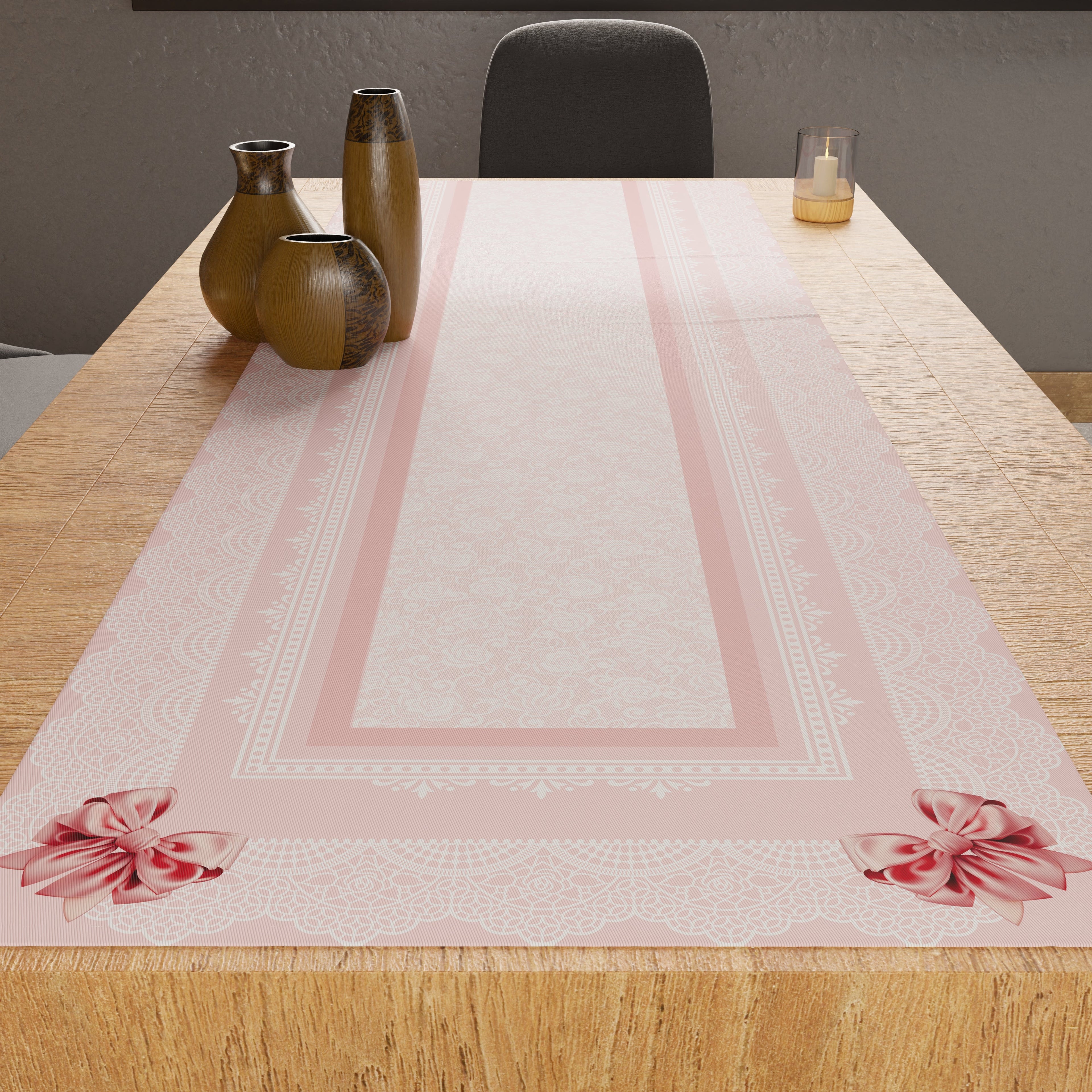 Runner Tavola, Tovaglia Runner, Runner Cucina Fiocco Rosa