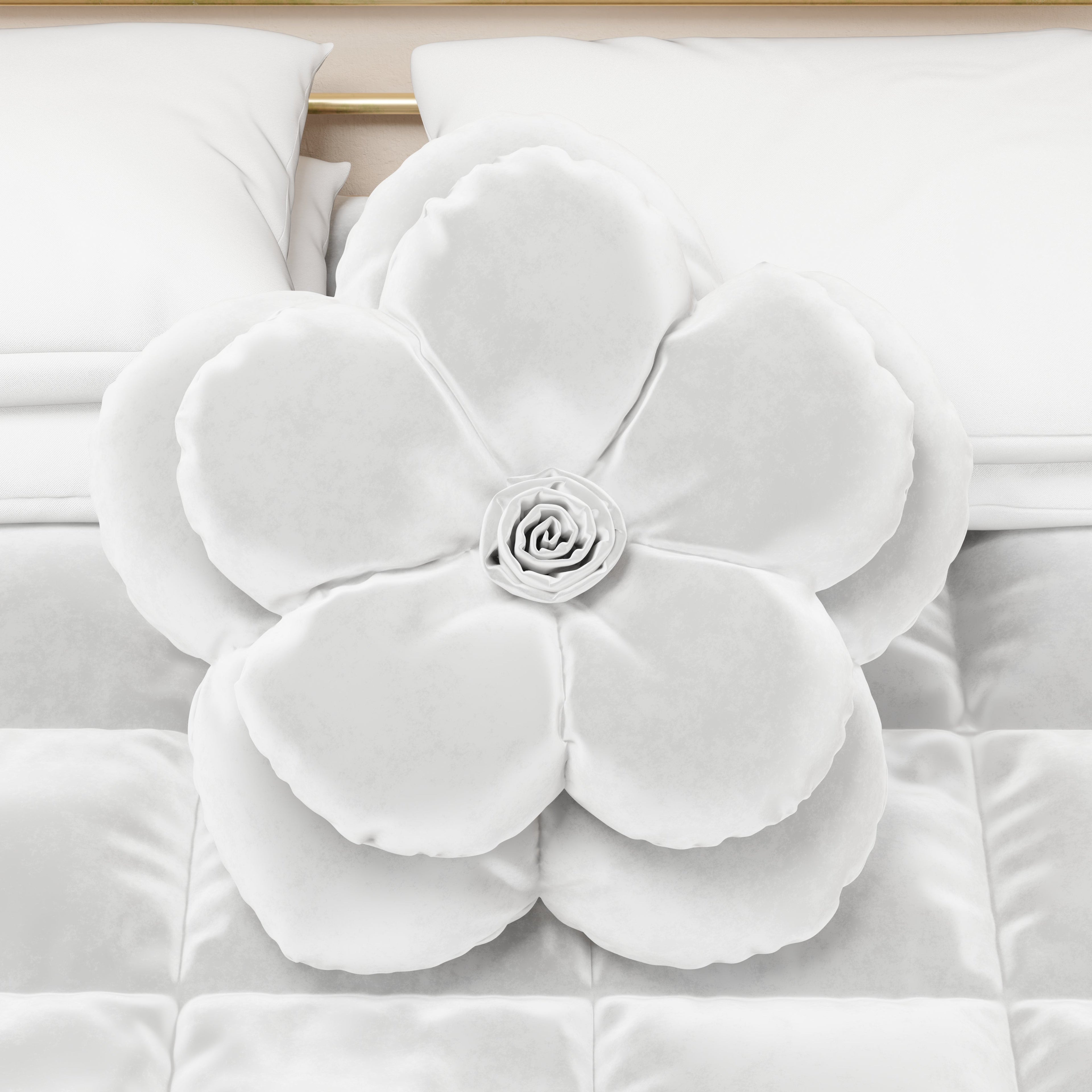 Cuscino Arredo Fiore Bianco