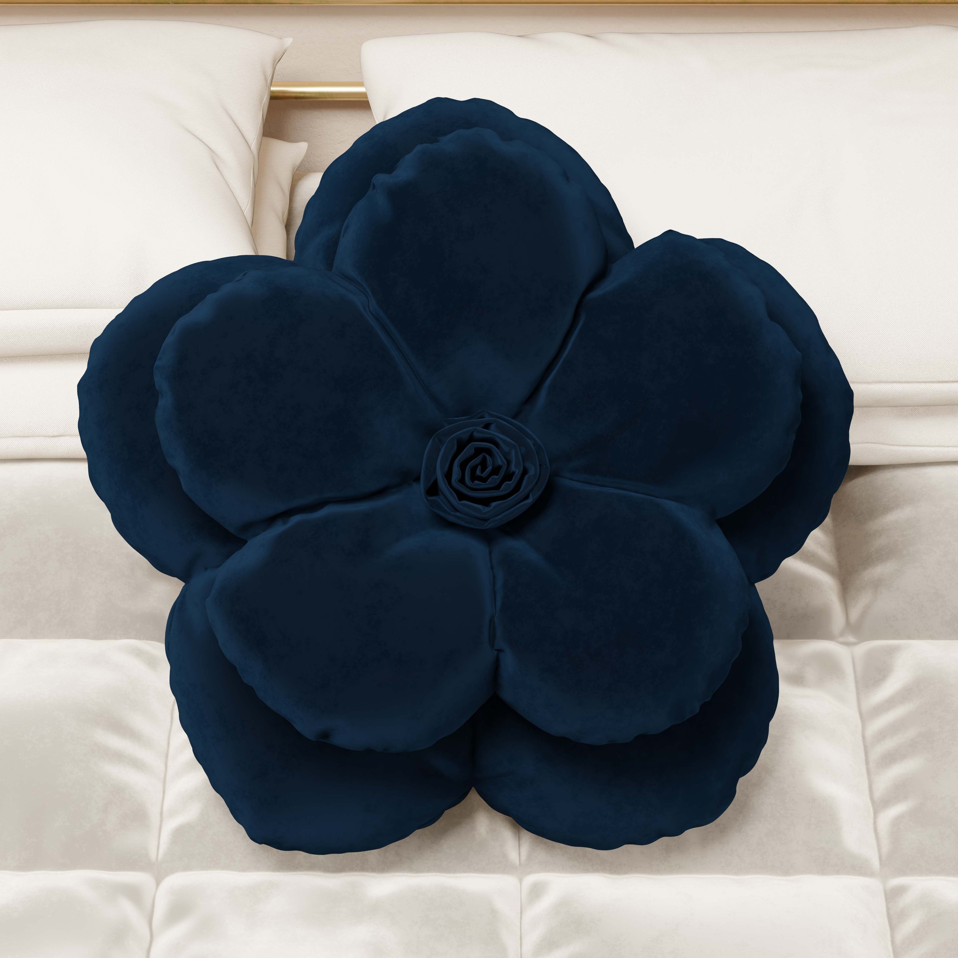 Cuscino Arredo Fiore Blu