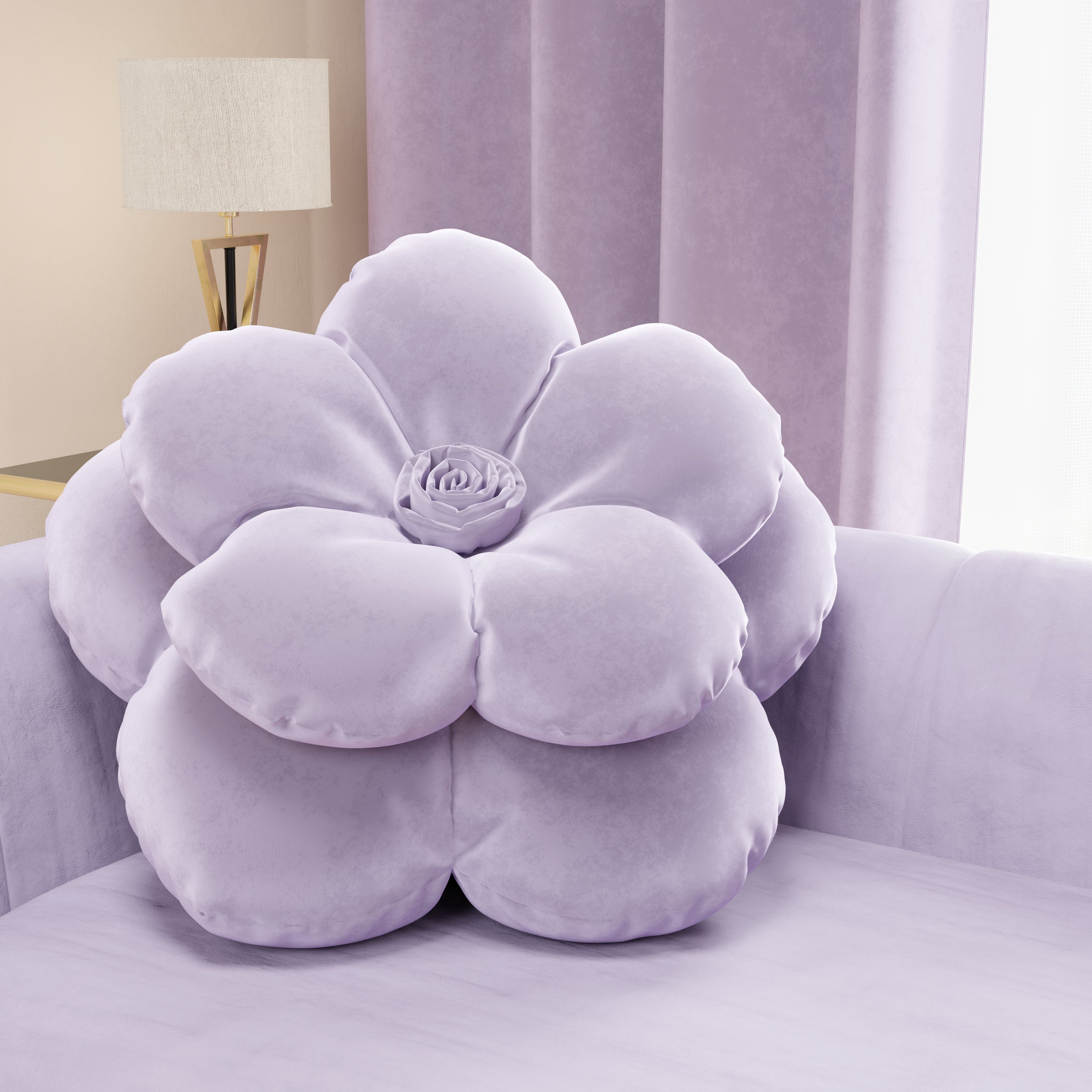 Cuscino Arredo Fiore Lilla