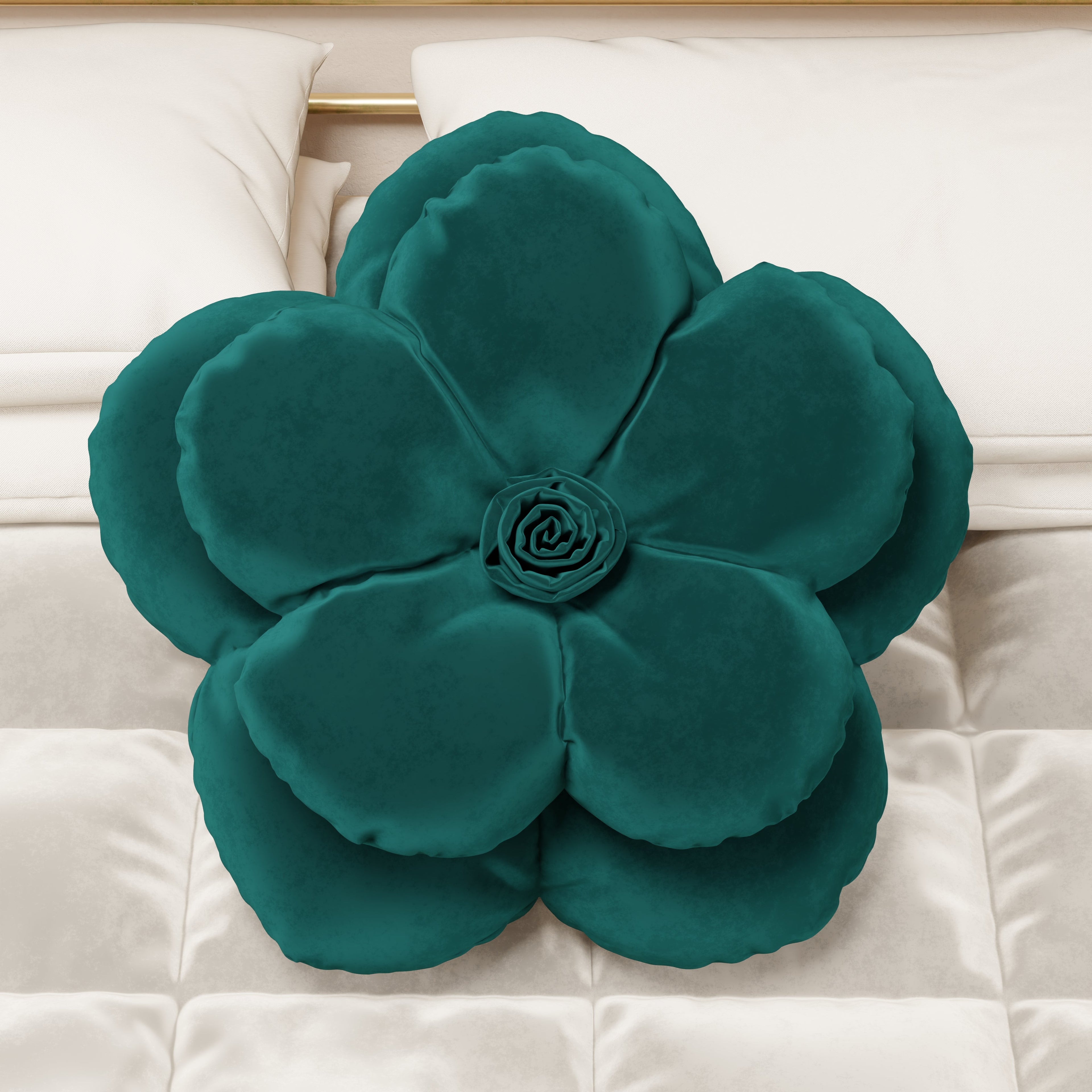 Cuscino Arredo Fiore Ottanio