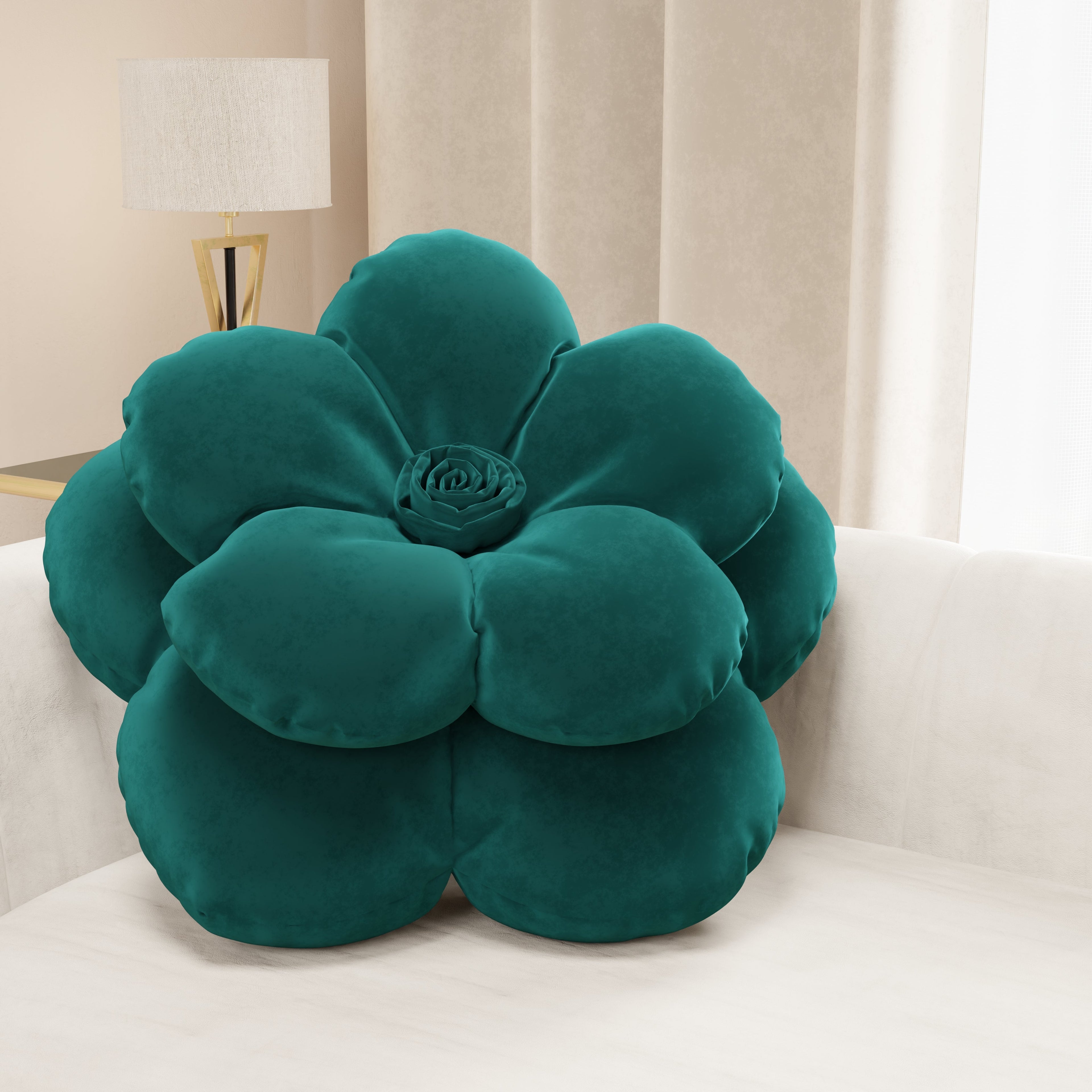 Cuscino Arredo Fiore Ottanio