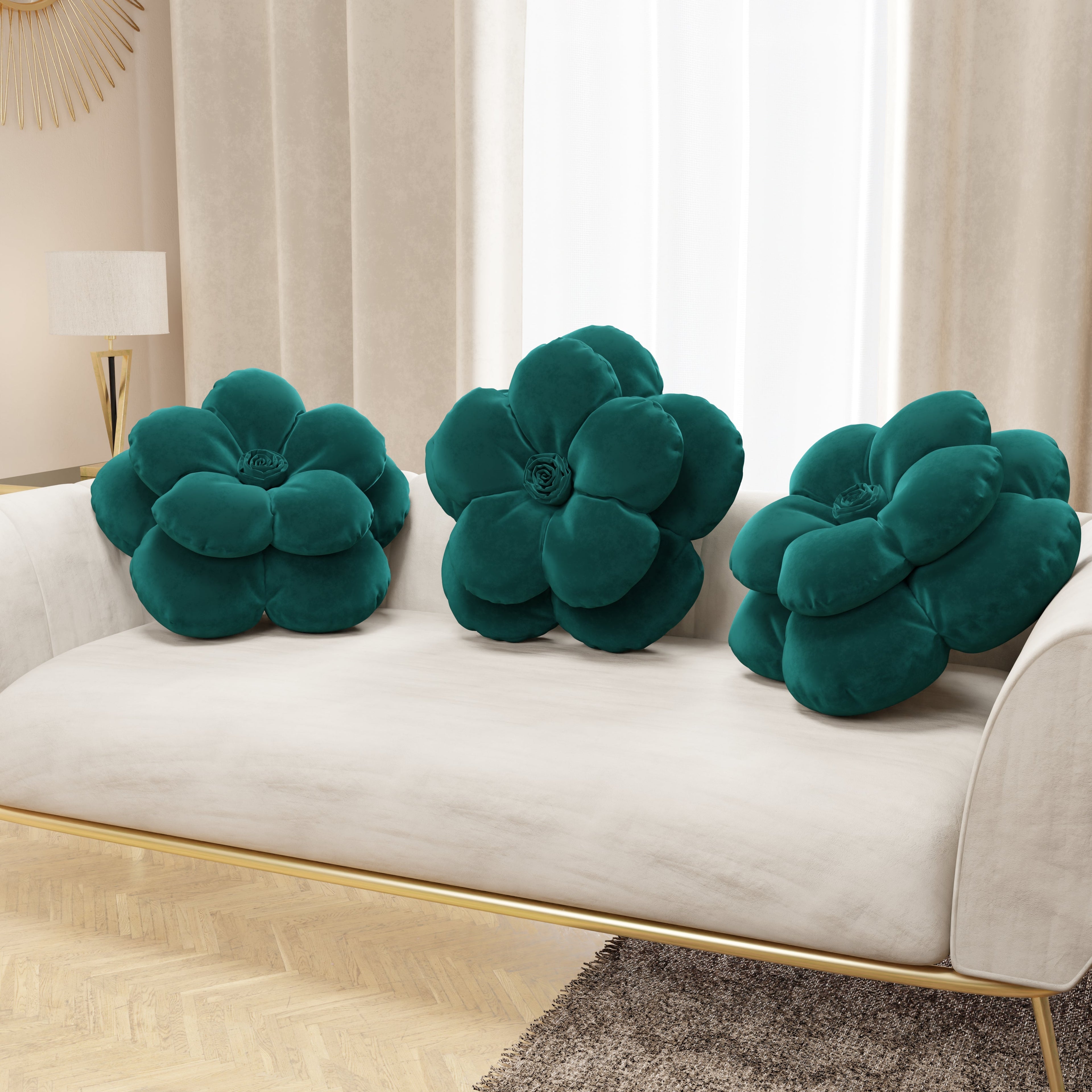 Cuscino Arredo Fiore Ottanio