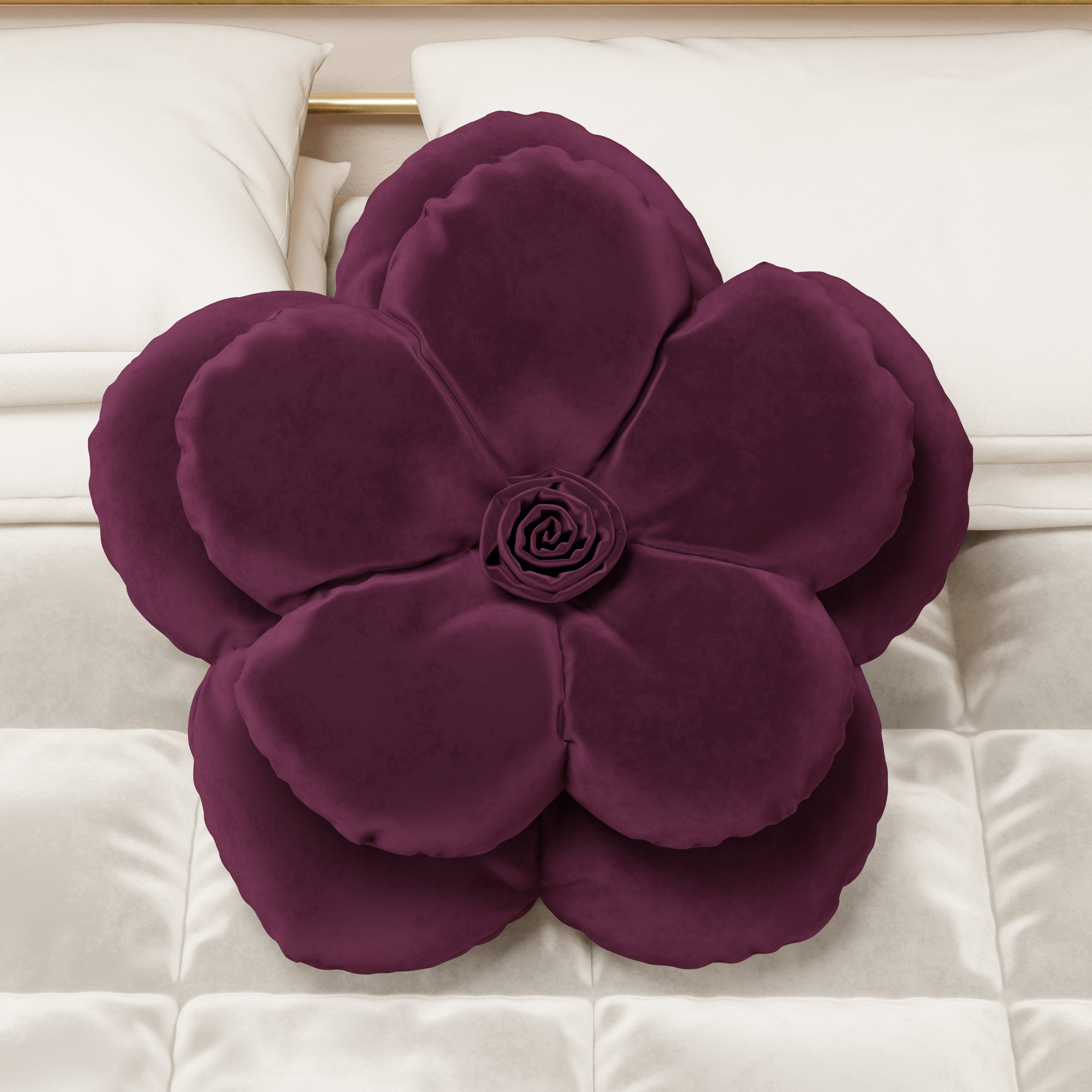 Cuscino Arredo Fiore Prugna