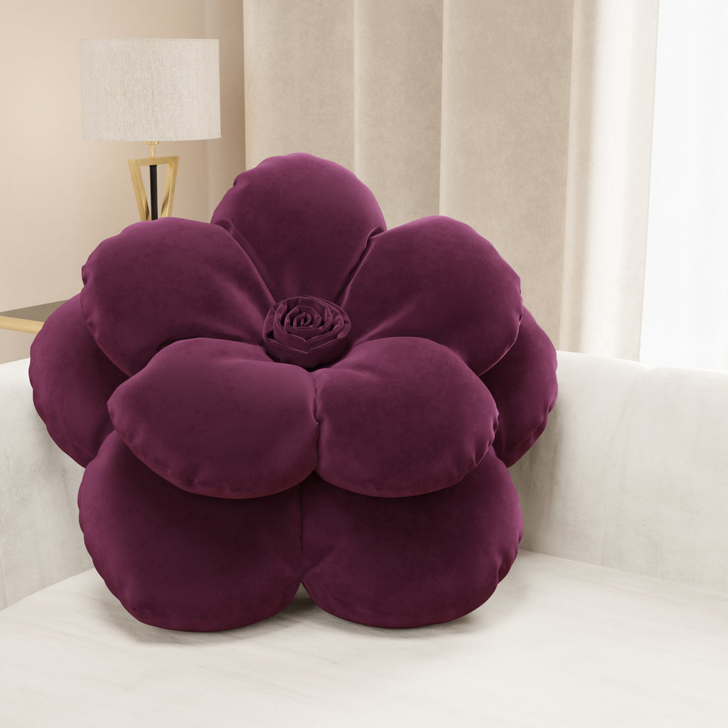 Cuscino Arredo Fiore Prugna
