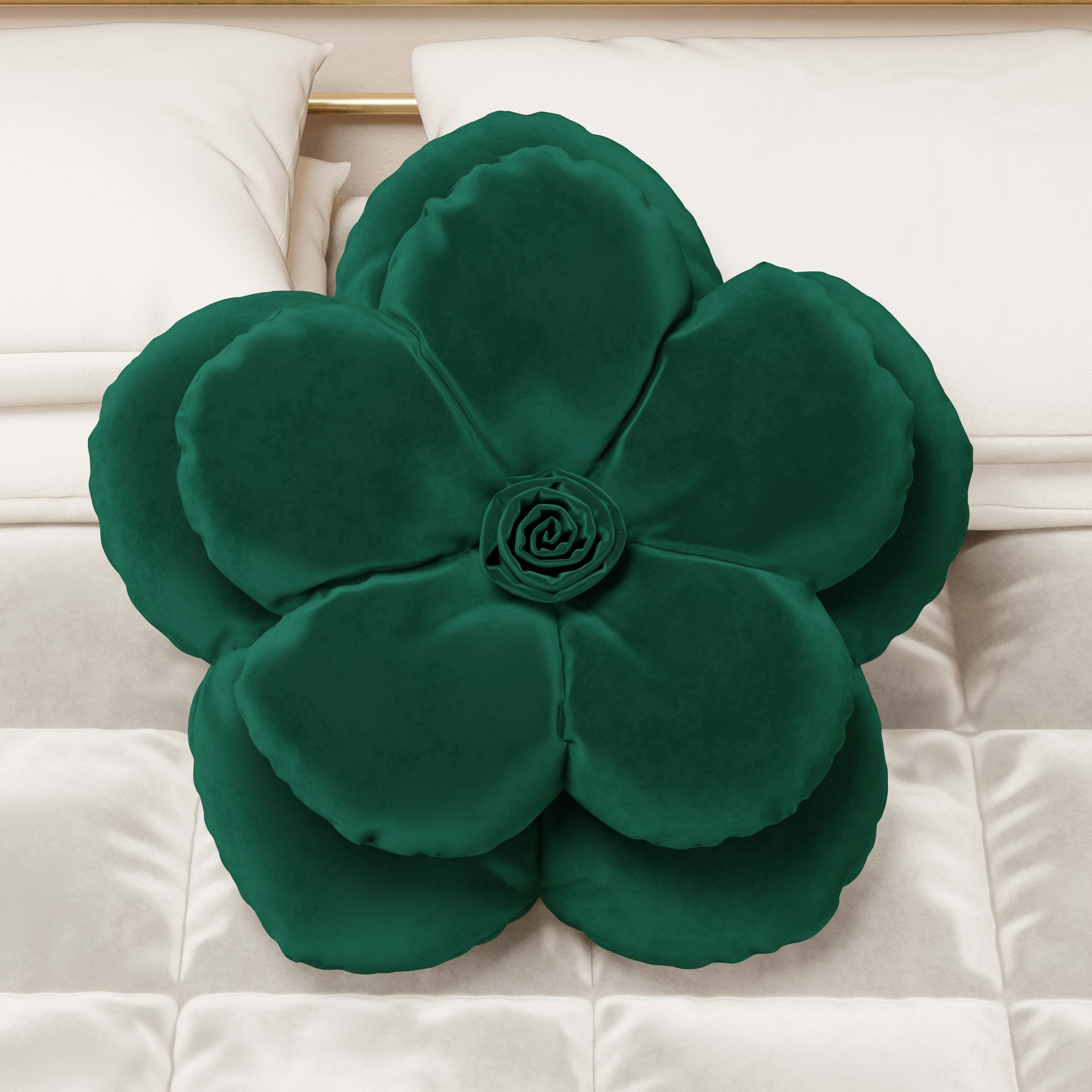Cuscino Arredo Fiore Smeraldo
