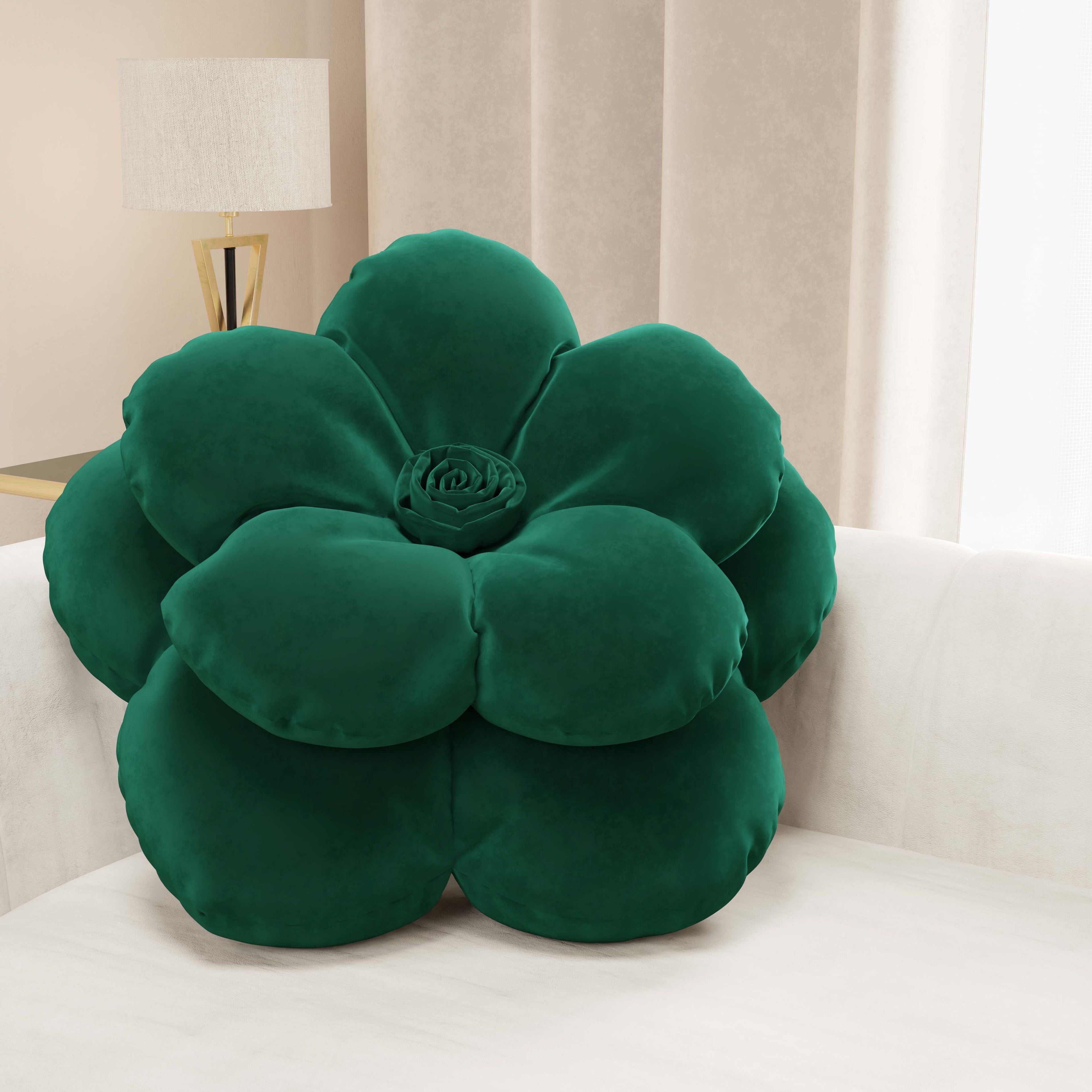 Cuscino Arredo Fiore Smeraldo