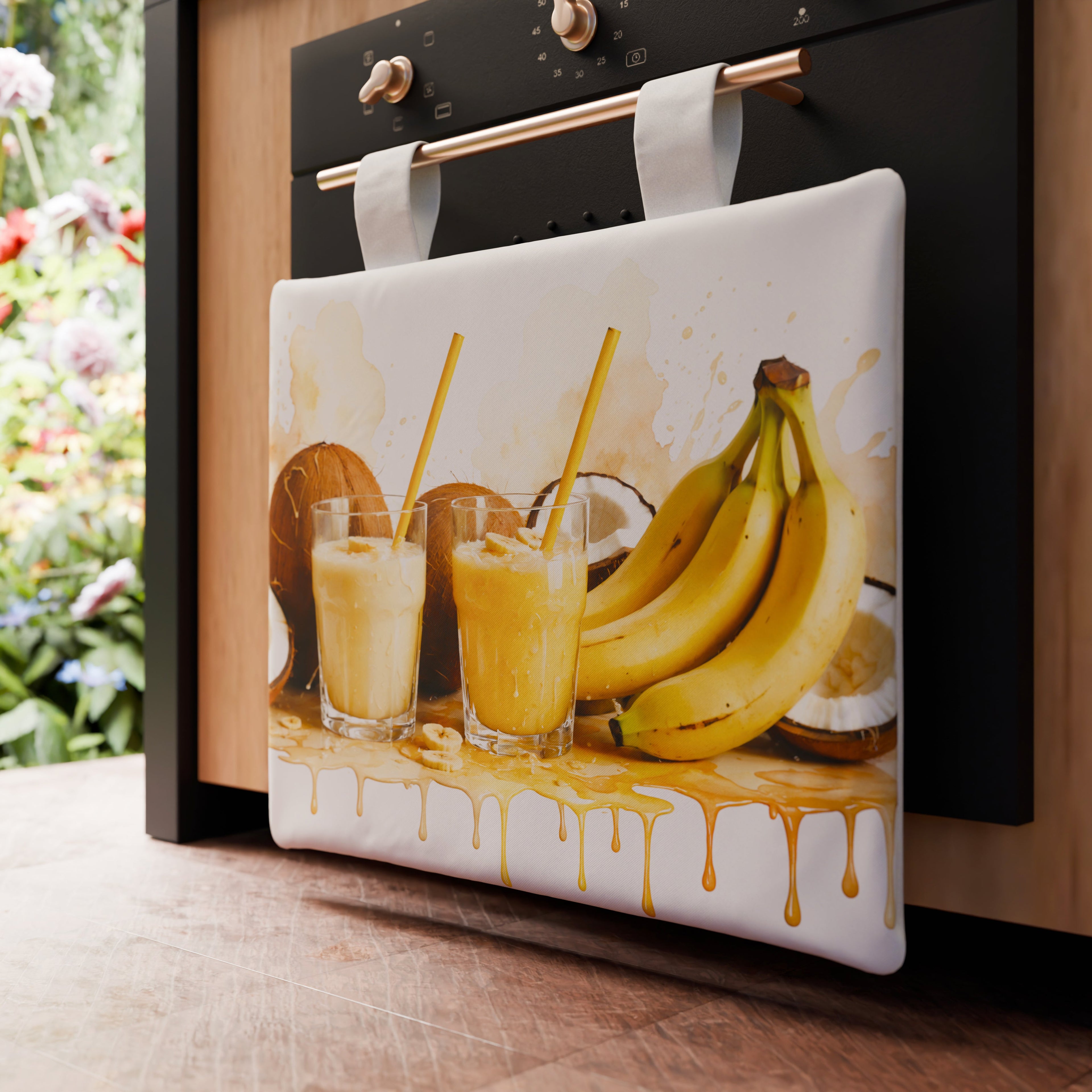 Copriforno per Cucina in Stampa Digitale Fruit - Cocco e Banana