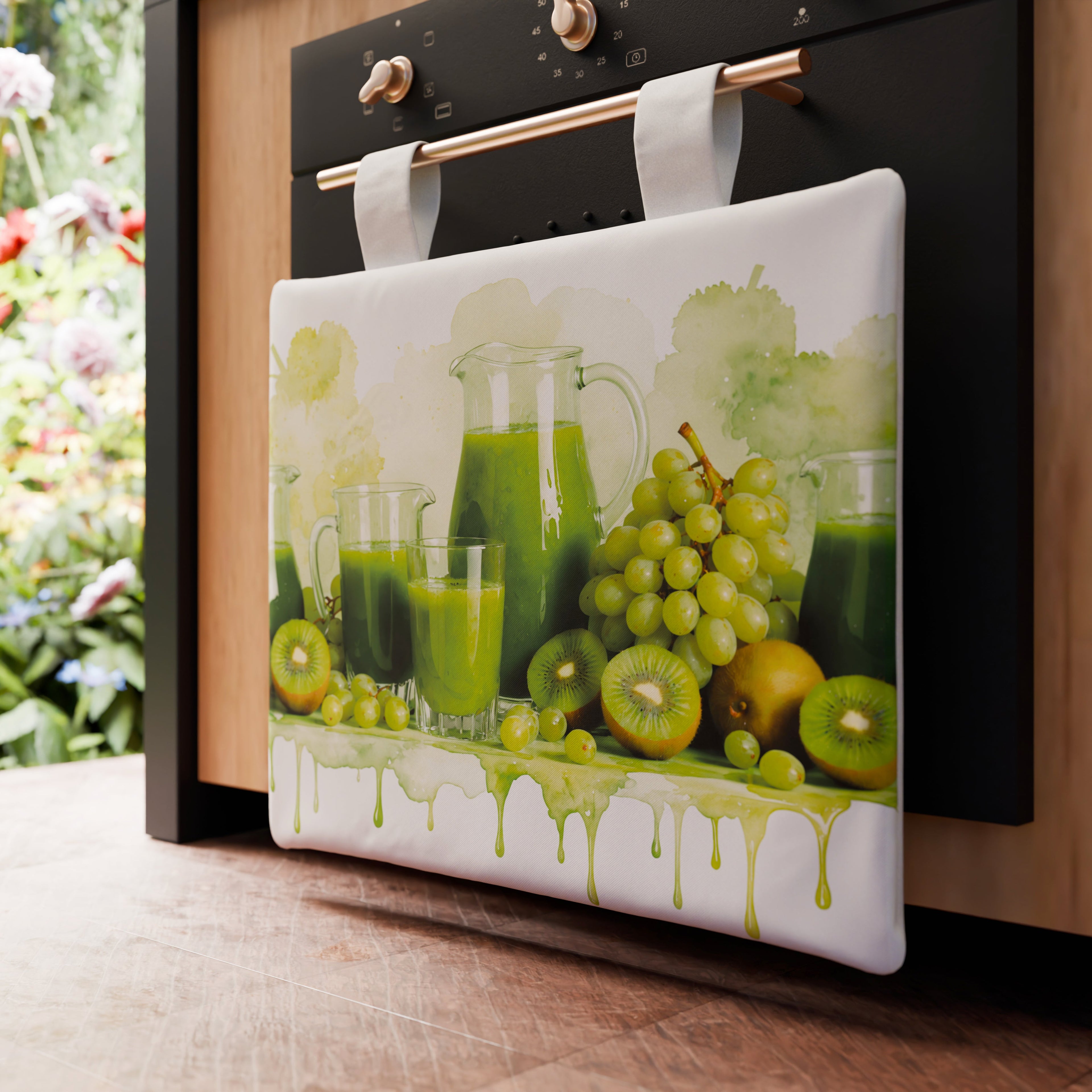 Copriforno per Cucina in Stampa Digitale Fruit - Kiwi e Uva
