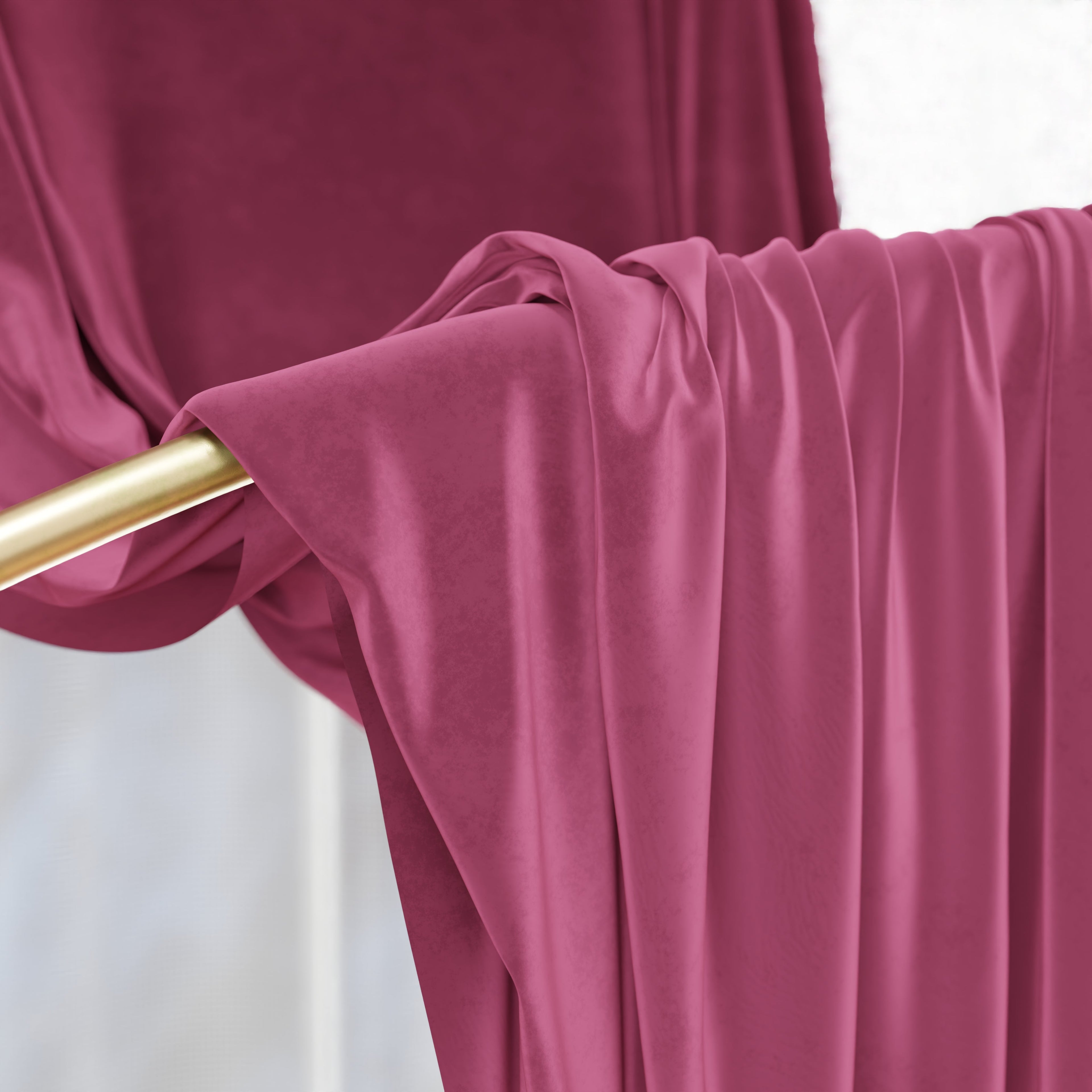 Tenda a Pannello in Velluto per Interni con Anelli, 140x280 cm, Fucsia